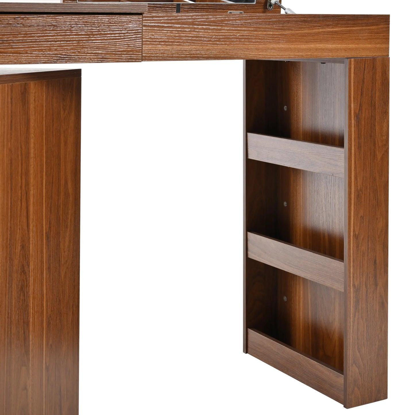 Vanity Desk with Mirror and Lights, Makeup Vanity Table with Flip-Top Tabletop and Storage 7 Drawers, 9 Compartments, 3 Shelves, 3 Color Modes – view 15