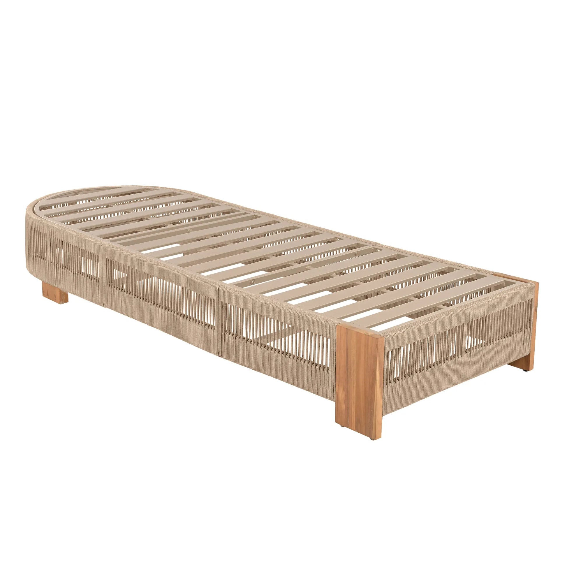Outdoor Chaise Lounge Chair, Acacia wood Pool Chair with Adjustable Backrest and Cushion, Outdoor Lounge Chair for Beach, Yard, or Poolside (Beige – view 15