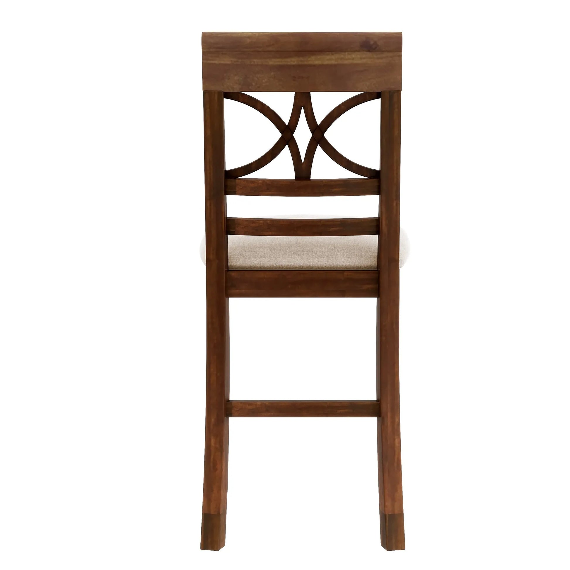 6-Piece Wood Counter Height Dining Table Set with Storage Shelf, Kitchen Table Set with Bench and 4 Chairs,Rustic Style, Walnut+Beige Cushion (old – view 15