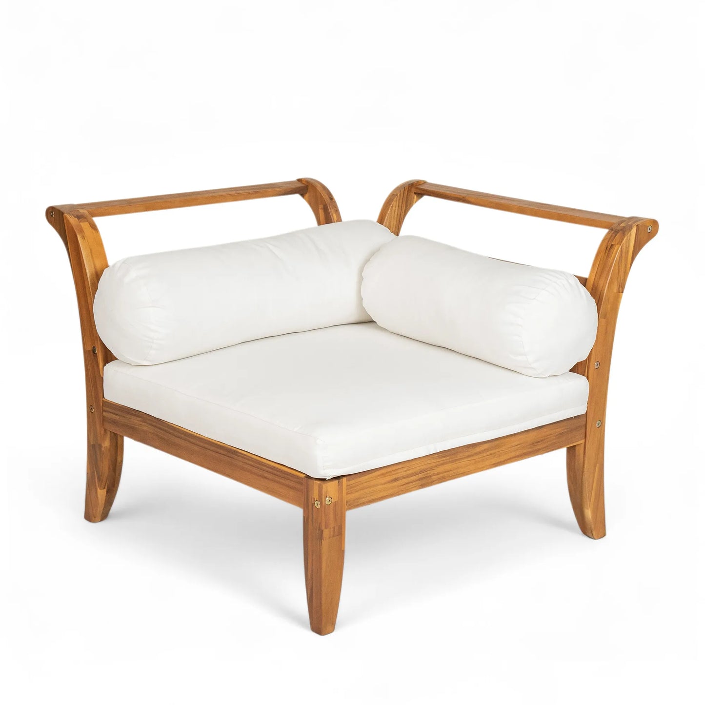 6 Piece Patio Sofa Set, Acacia Wood Outdoor Modular Sectional Garden Furniture Set L-Shaped Conversation Set, Convertible Daybed with Tea Table – view 15