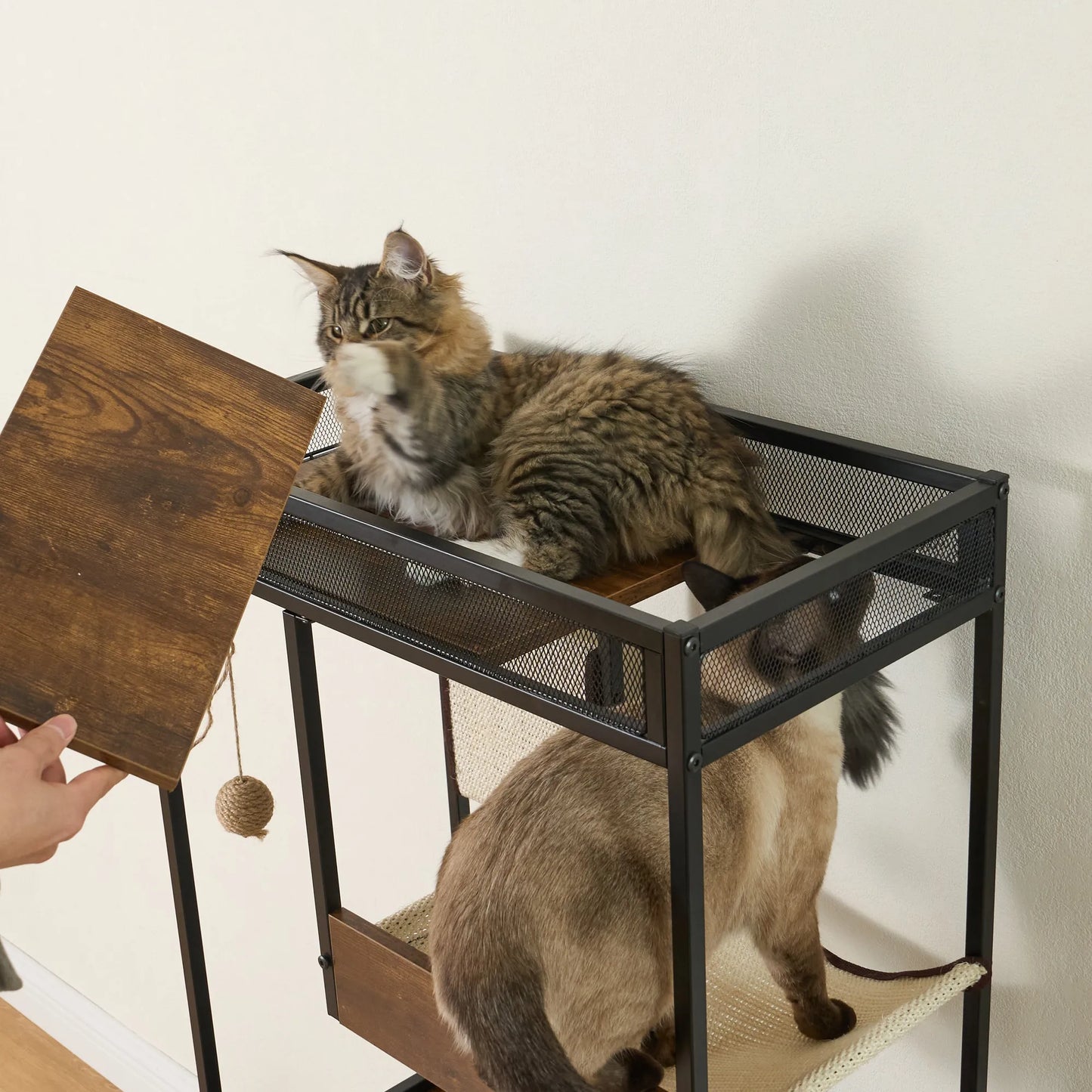 Cat Litter Box Enclosures with Cat Tree Tower, Cat Furniture ,Cat Cabinet – view 15