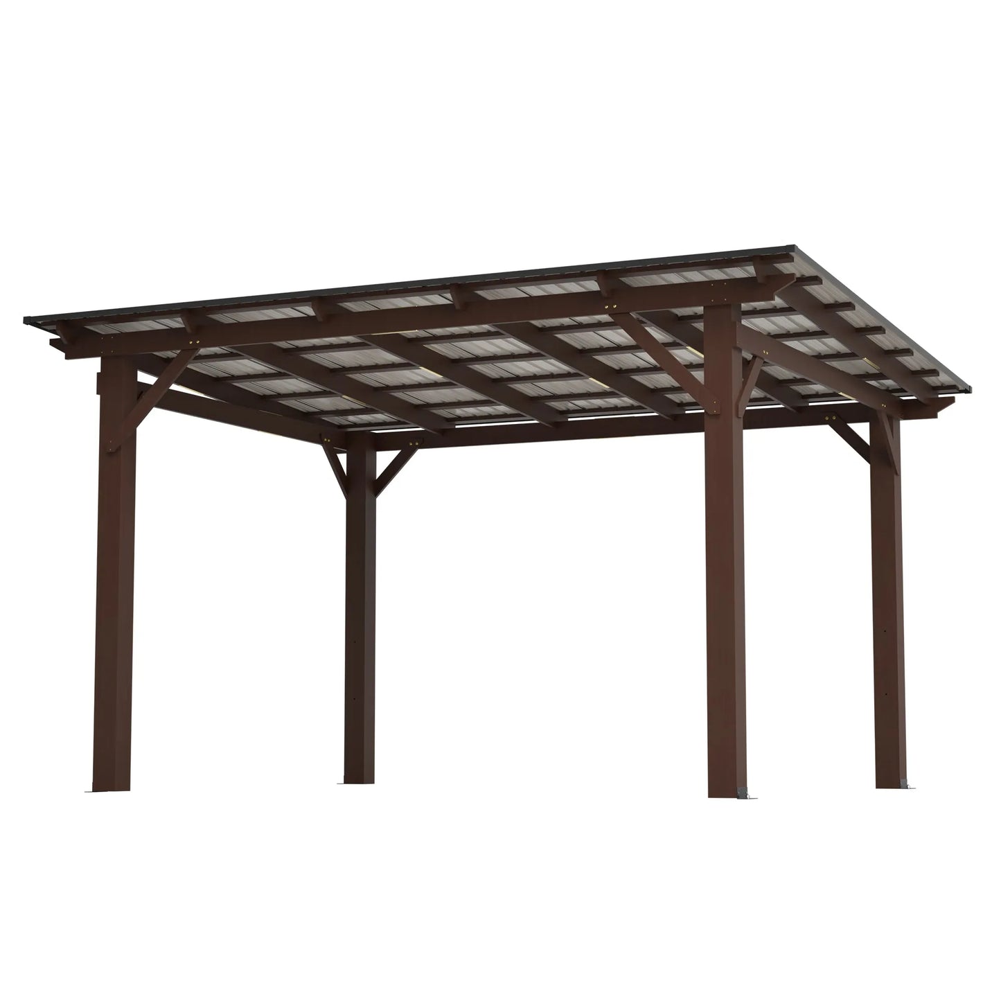 13x10ft Wooden Garden Gazebo with Metal Roof, Spacious Outdoor Patio Shade Structure for Backyard & Garden – view 15