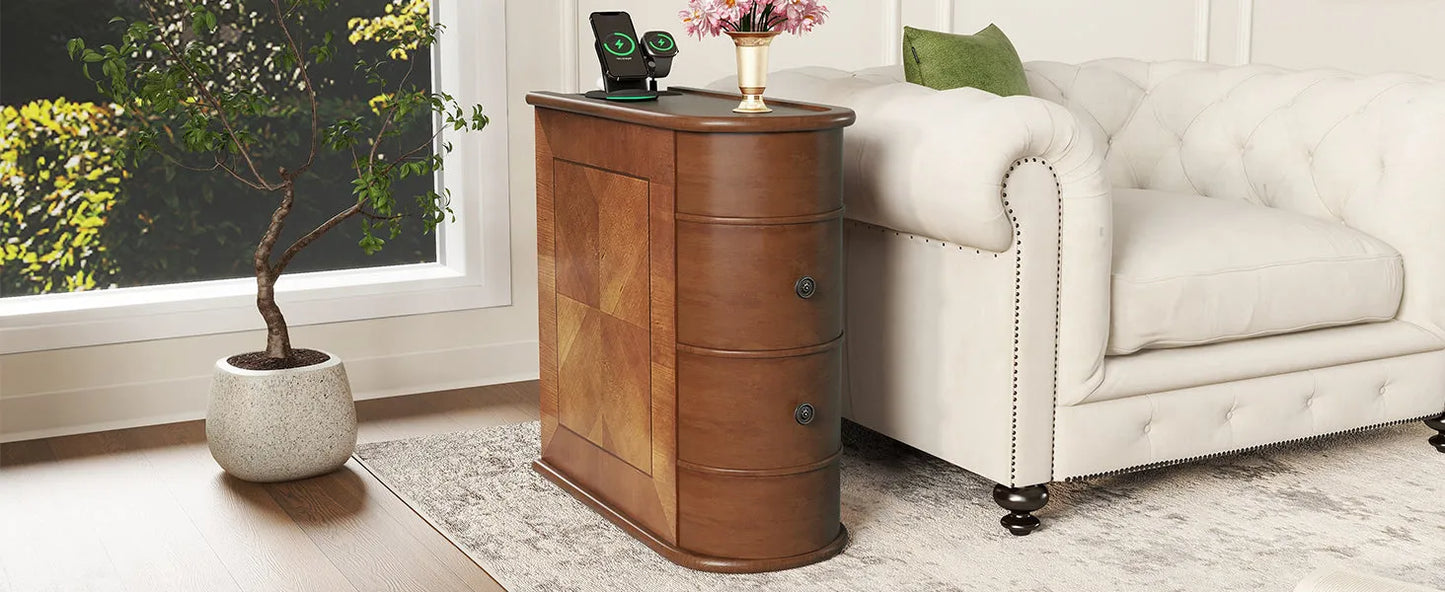 End Table with Charging Station,Sofa Side Table with Drawers, No Assembly Required(Expect Arrival Date 2025/4/16) – view 15