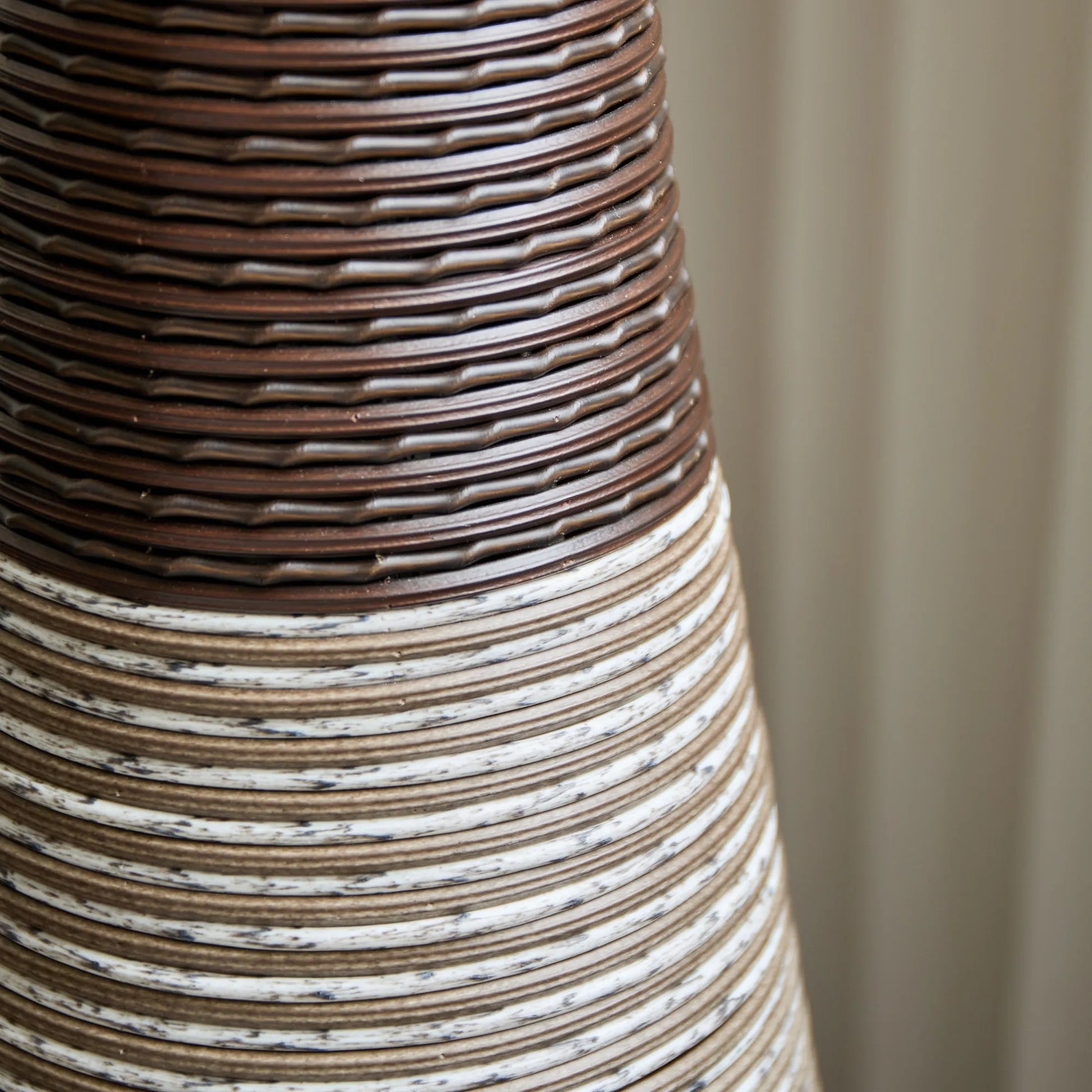 39-Inch Tall Standing Designer Floor Vase - Durable Artificial Rattan - Elegant Two-Tone Dark Brown Finish - Ideal Décor Accent for Living Room – view 15