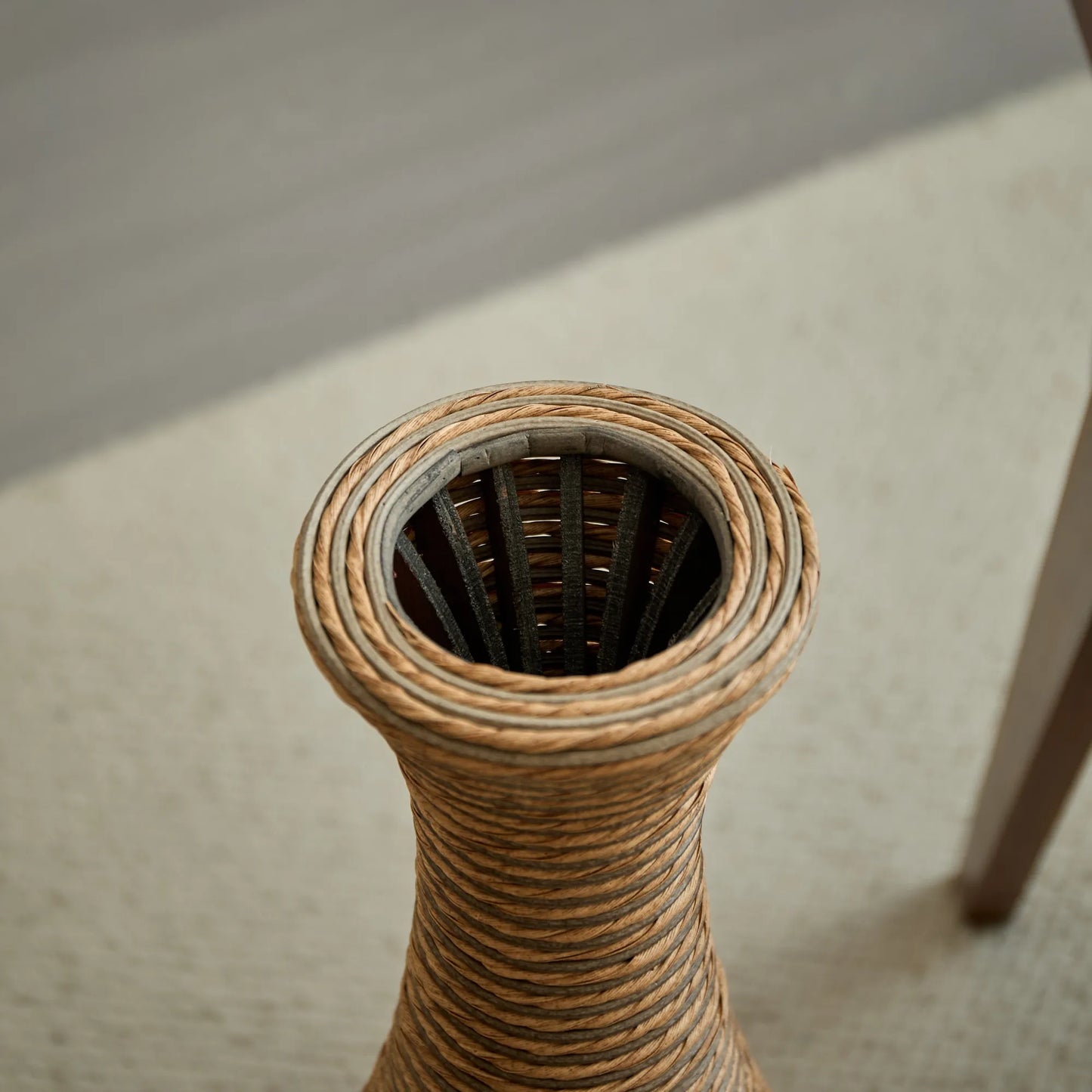 3-Piece Artificial Rattan Floor Vase Set – Decorative Accent for Living Room, Hallway & Entryway, Ideal for Dried or Silk Flower Arrangements, Beige – view 15