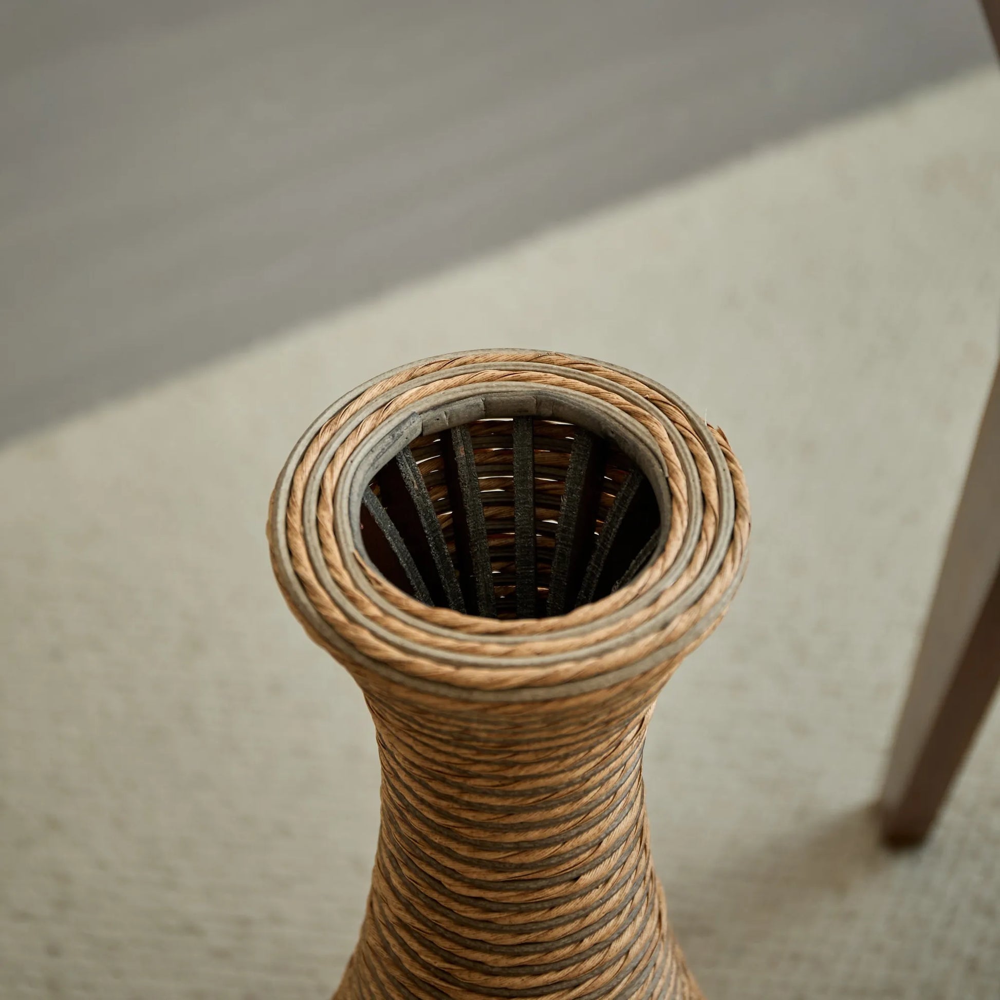 3-Piece Artificial Rattan Floor Vase Set – Decorative Accent for Living Room, Hallway & Entryway, Ideal for Dried or Silk Flower Arrangements, Beige – view 15