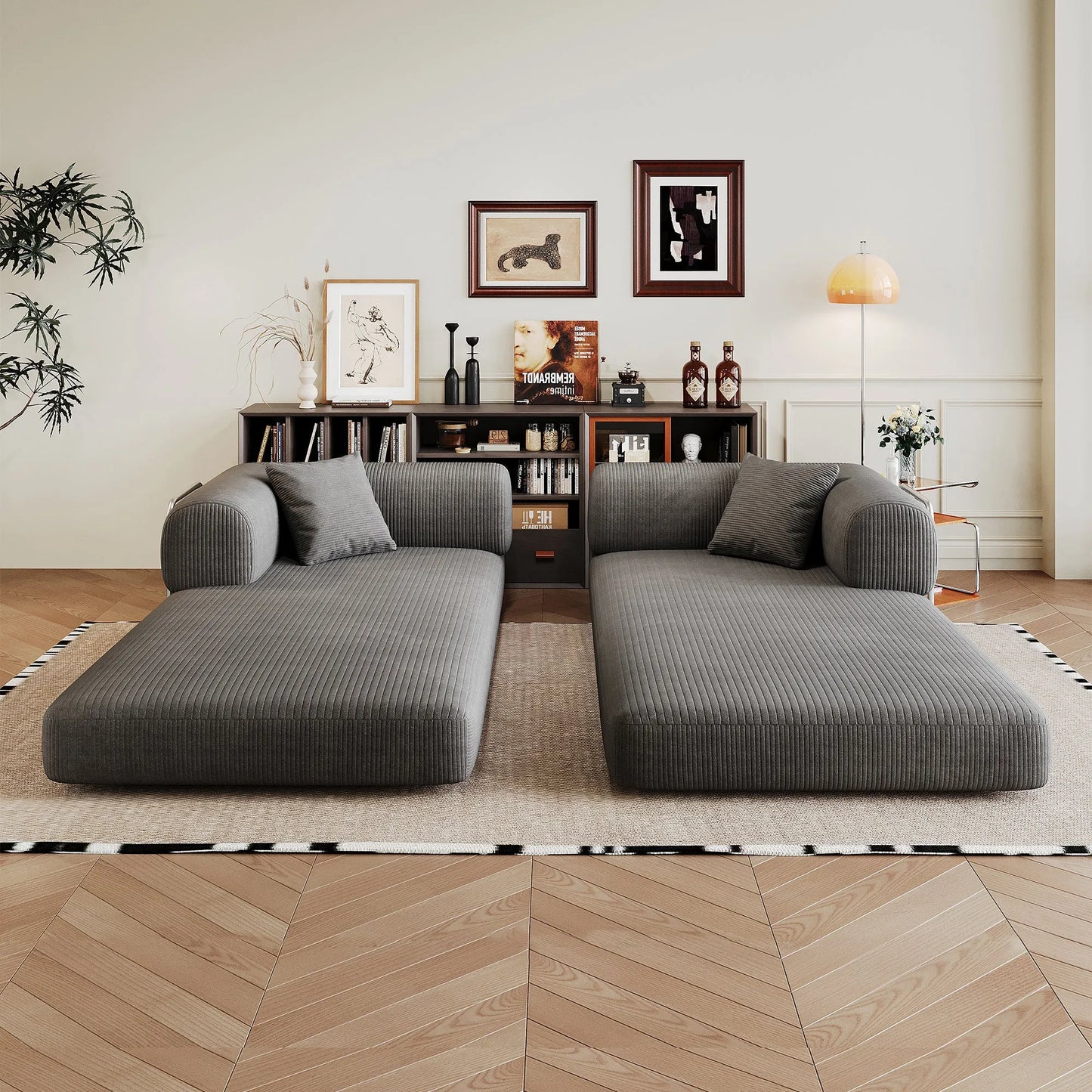 78.8' Compression Sofa,Convertible Floor Sofa Bed-with Pillow Back Support Armrest,Comfy Futon Couch Sleeper Bed,Loveseats Boneless Modular Sectional – view 15