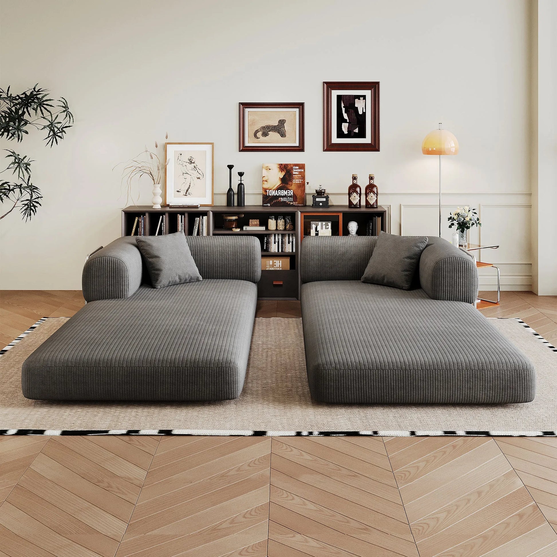 78.8' Compression Sofa,Convertible Floor Sofa Bed-with Pillow Back Support Armrest,Comfy Futon Couch Sleeper Bed,Loveseats Boneless Modular Sectional – view 15