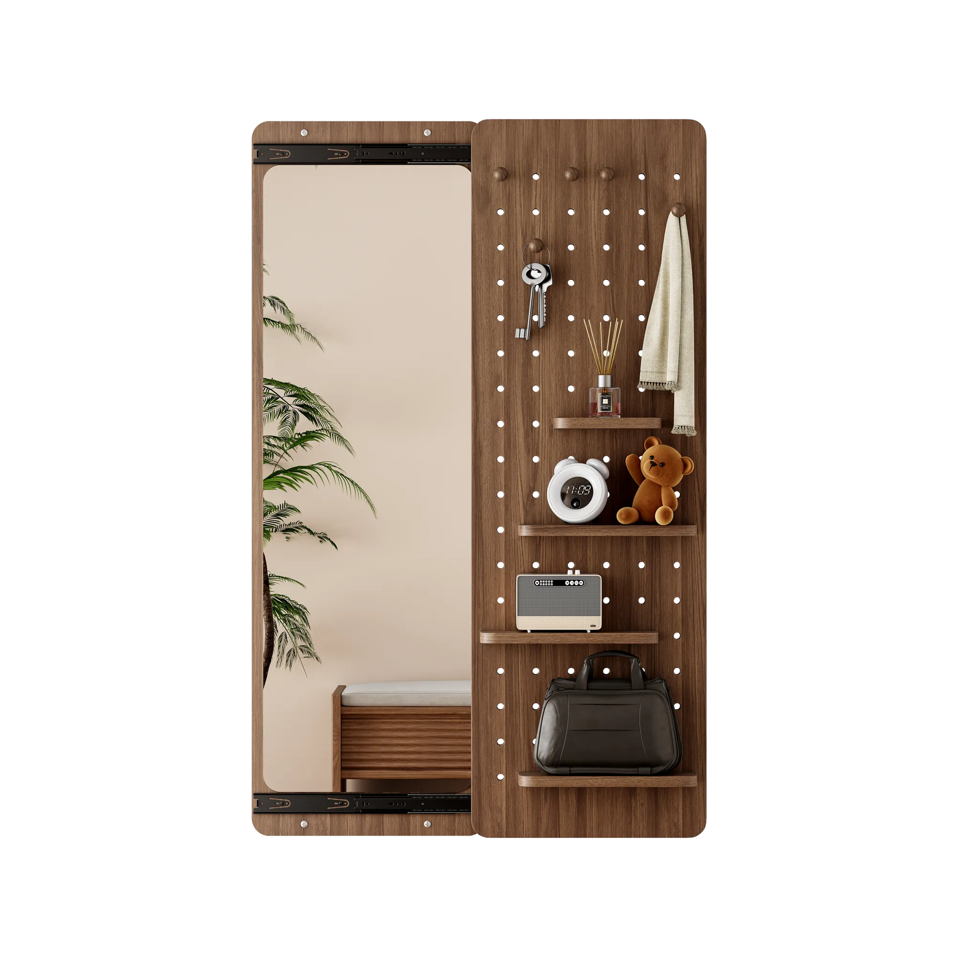 47.6 x 15.7 inch multi-functional design panel wall-mounted full-length mirror, space-saving, can be pushed and pulled. Suitable for bedroom/living – view 15