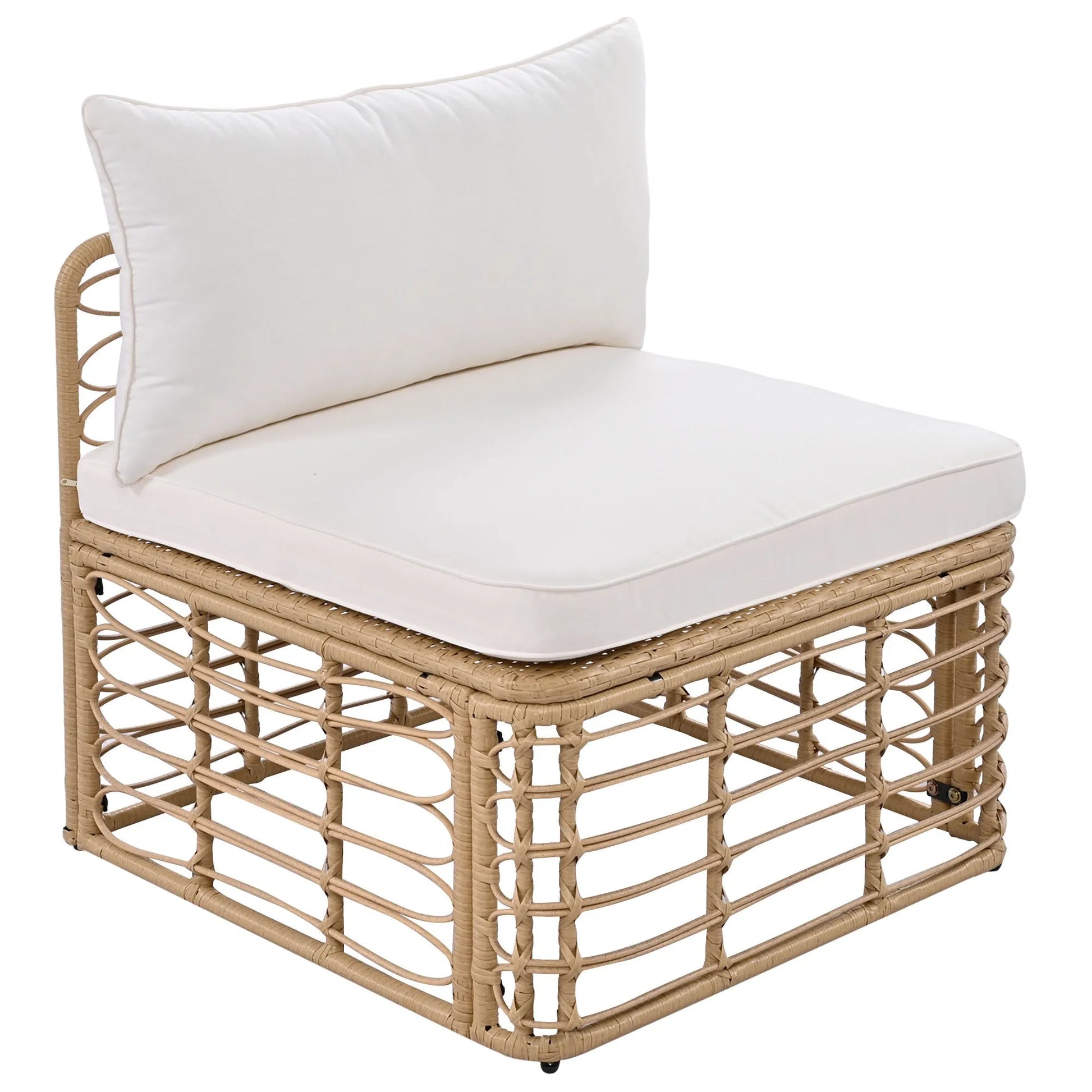 7 Pieces Outdoor Patio Furniture, All-Weather Rattan Sectional Sofa Set with Thick Cushions and Pillows, Freely Combined Conversation Sets for – view 16