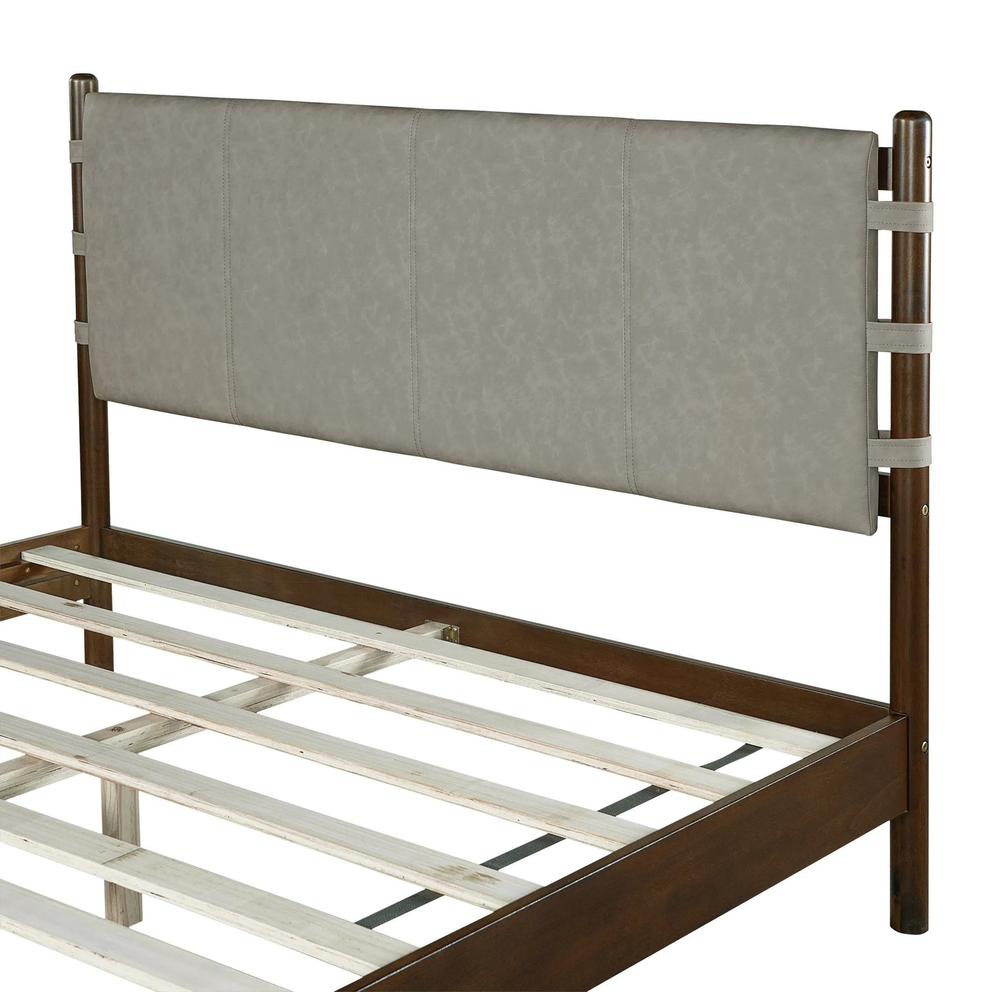 Modern Queen Bed Frame Set with 2 Nightstands, Light Gray Wood Platform Bed with Headboard and Matching Bedside Tables for Bedroom – view 16