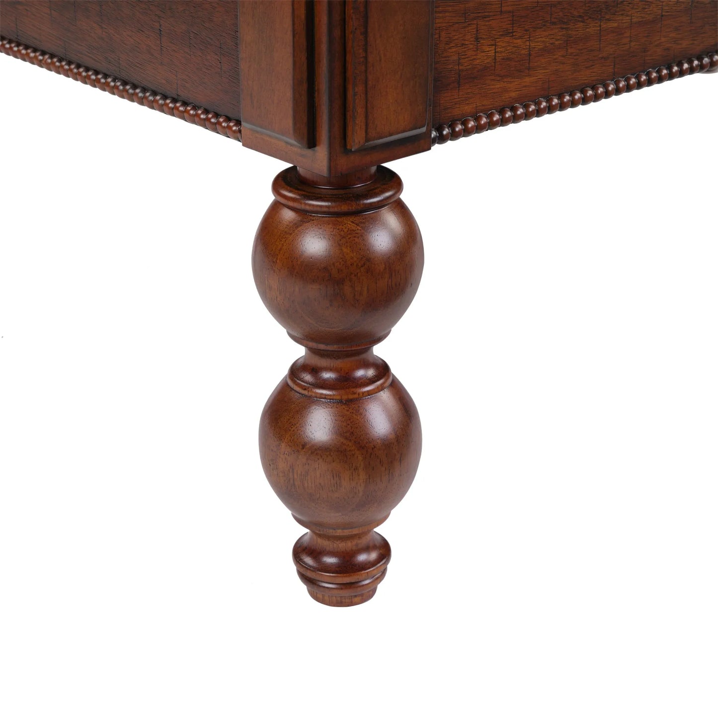 Rectangular Wooden Coffee Table with Storage Drawer, Vintage Cocktail Table with Solid Wood Gourd-Shaped Legs for Living Room,No-Tools Assembly – view 16