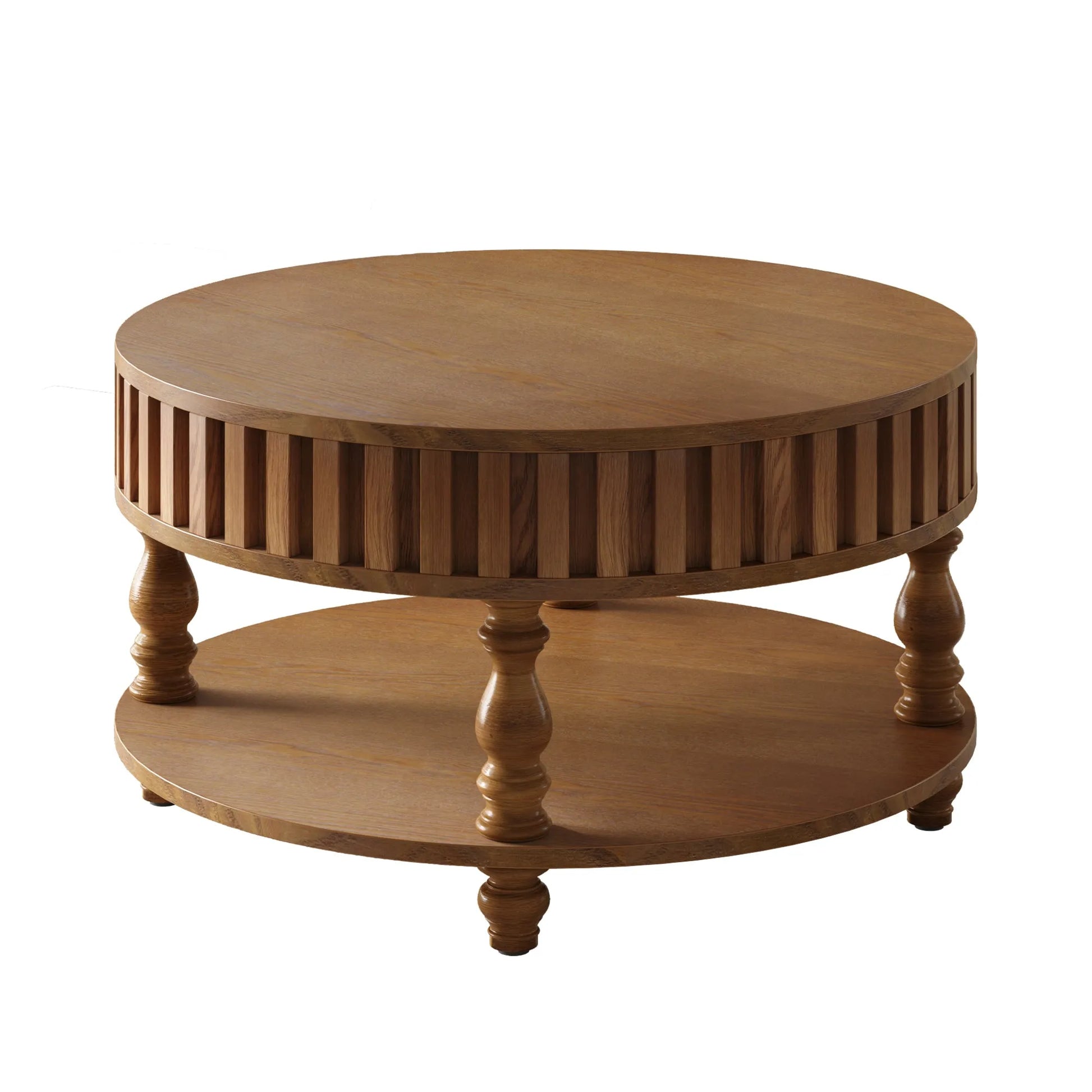 Farmhouse Fluted Coffee Table with Storage and Flip-Top Lids, Rustic Brown Center Table for Living Room with Spacious Hidden Storage, Sturdy Durable – view 16