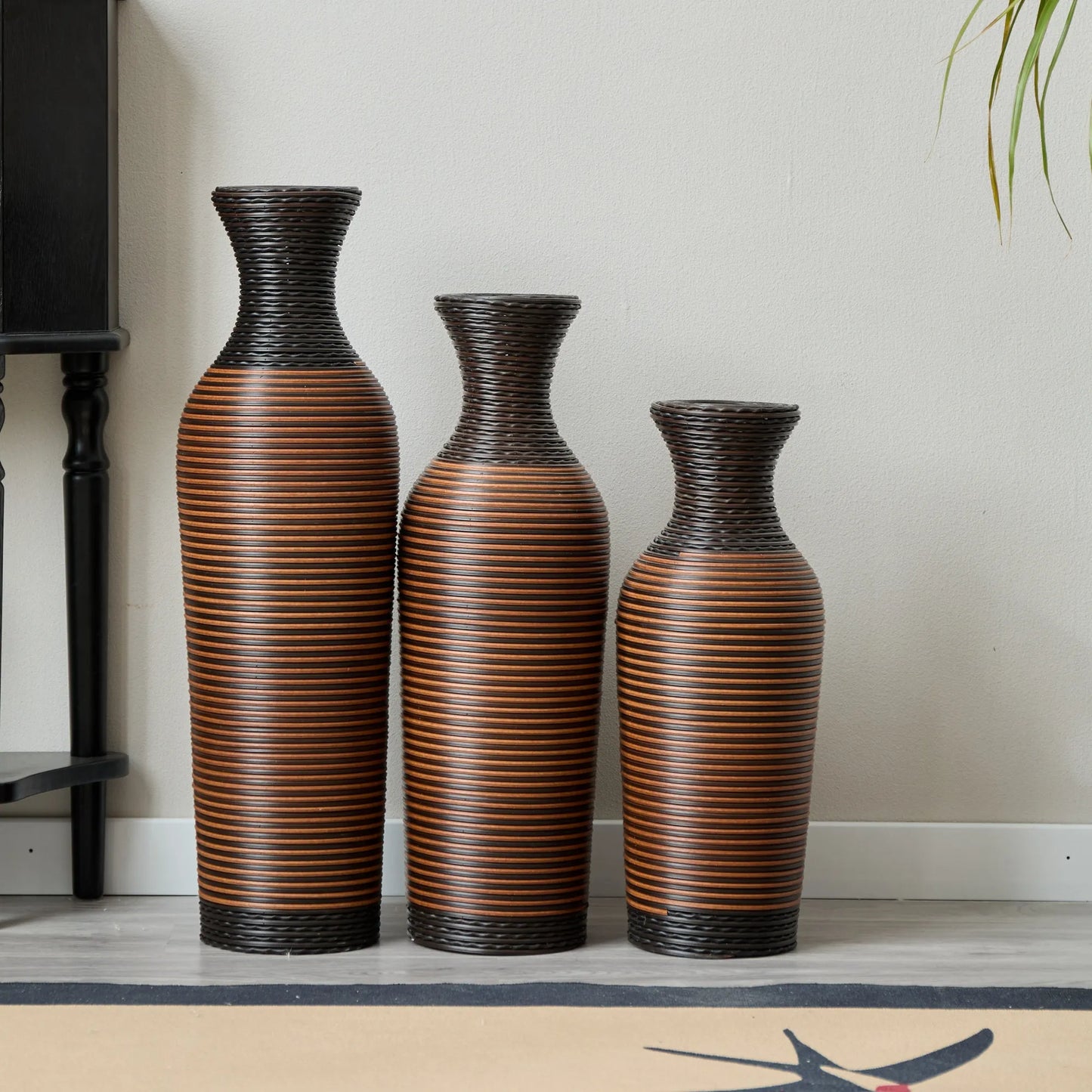 Desktop Vase, Brown Decorative Floor Vase, Classic and Neat Floor Vase, High Independent Flower Stand, Artificial Vine Vase, PVC Floor Vase, Home – view 16
