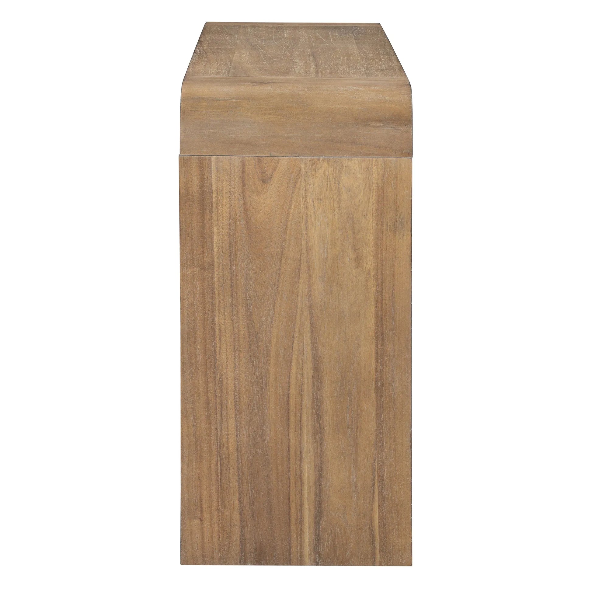 Rustic Console Table with Fluted Drawer Front, Entryway Table with Curved Corners & Thick Legs, Sturdy Sofa Table for Hallway & Living Room (Natural) – view 17