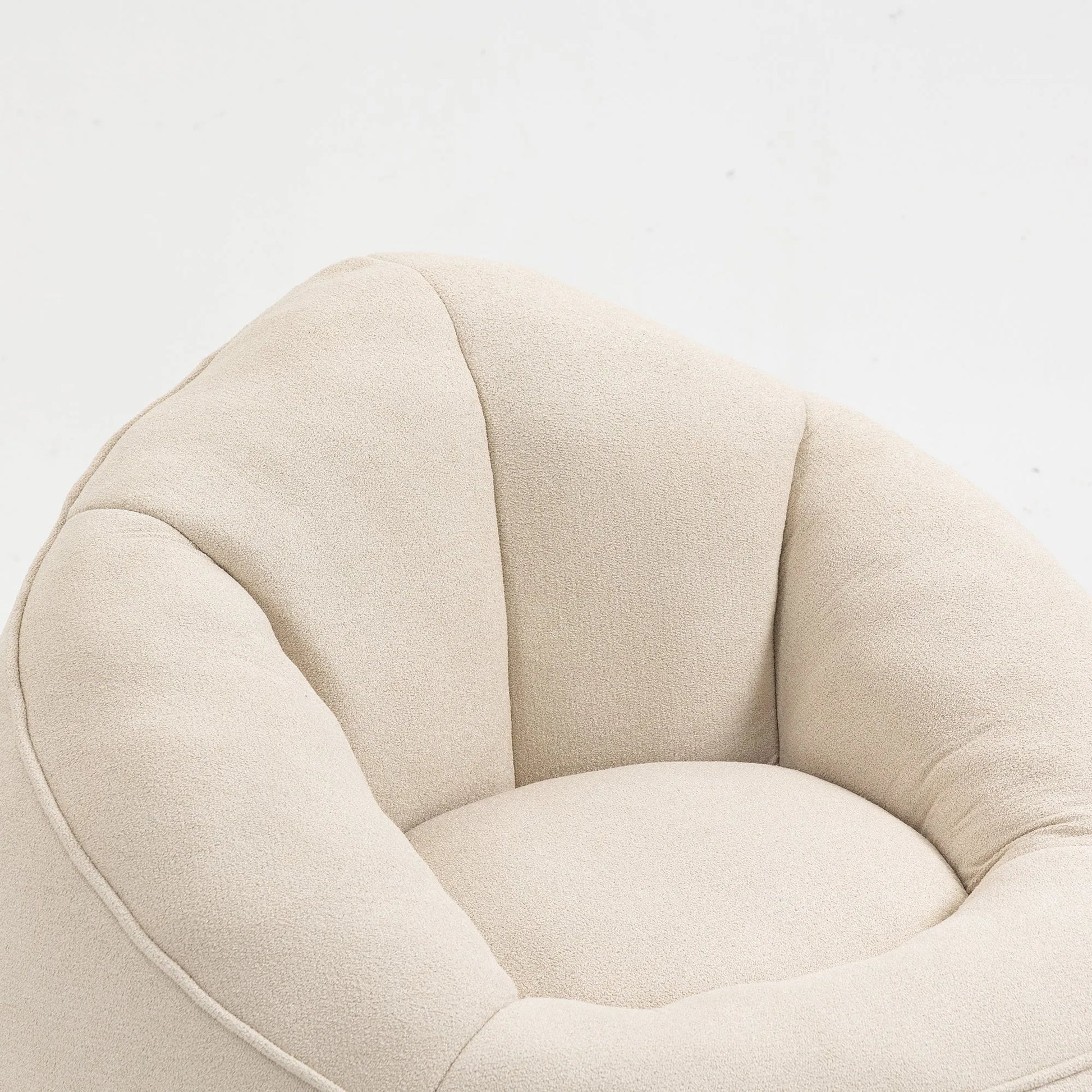 Bedding Bean Bag Sofa Chair with High-Pressure Foam and Footrest, Beige Microfiber – view 17