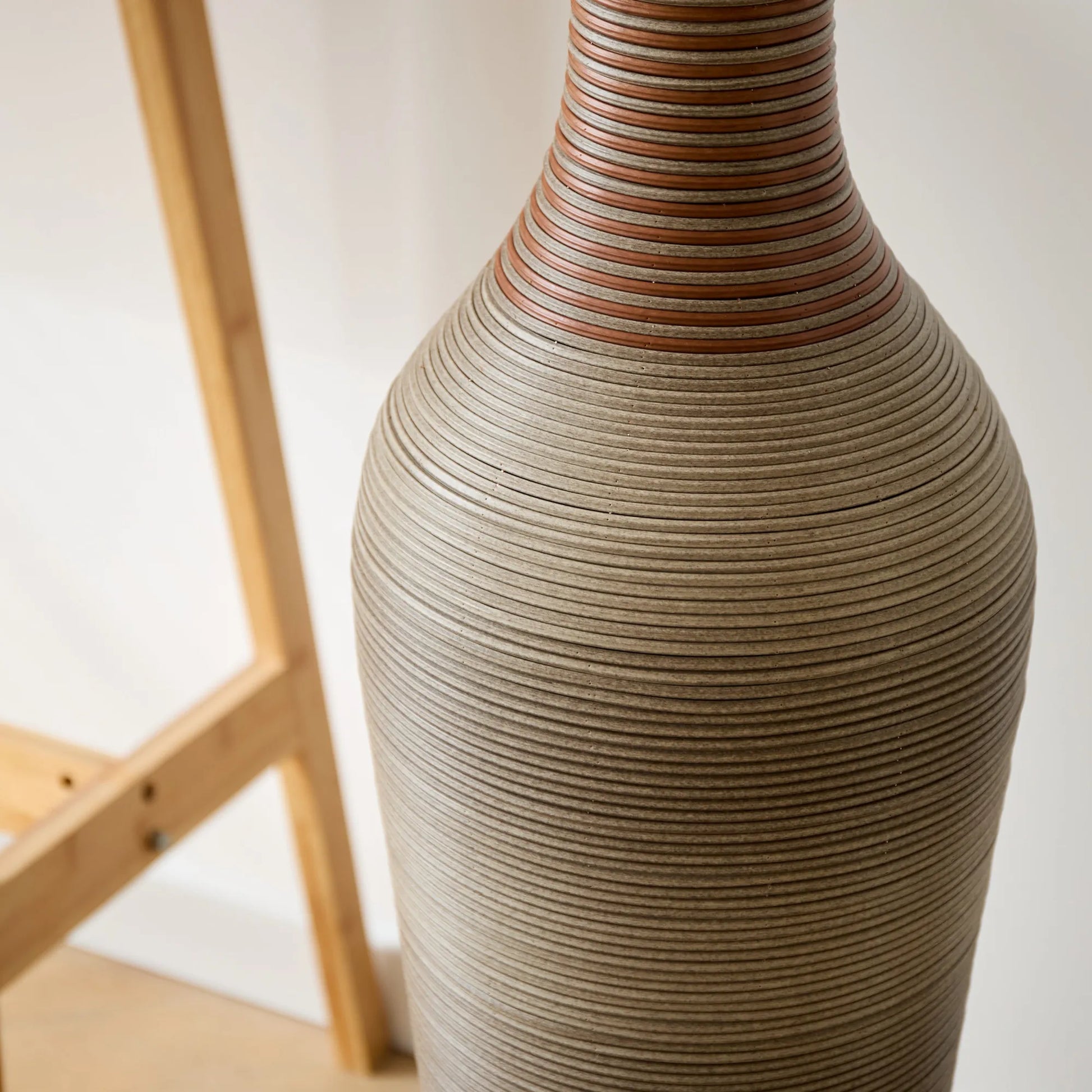 39-Inch-Tall Vase, Brown Decorative Floor Vase, Classic Neat Floor Vase Tall Freestanding Flower Holder, Artificial Rattan Vase, PVC Floor Vase – view 17