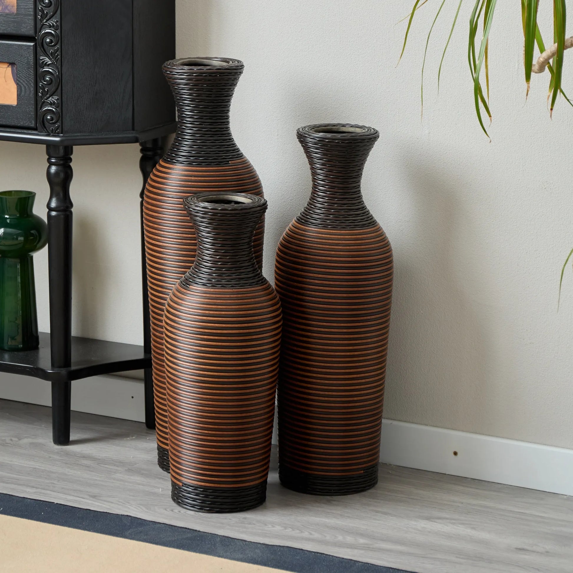 Desktop Vase, Brown Decorative Floor Vase, Classic and Neat Floor Vase, High Independent Flower Stand, Artificial Vine Vase, PVC Floor Vase, Home – view 17