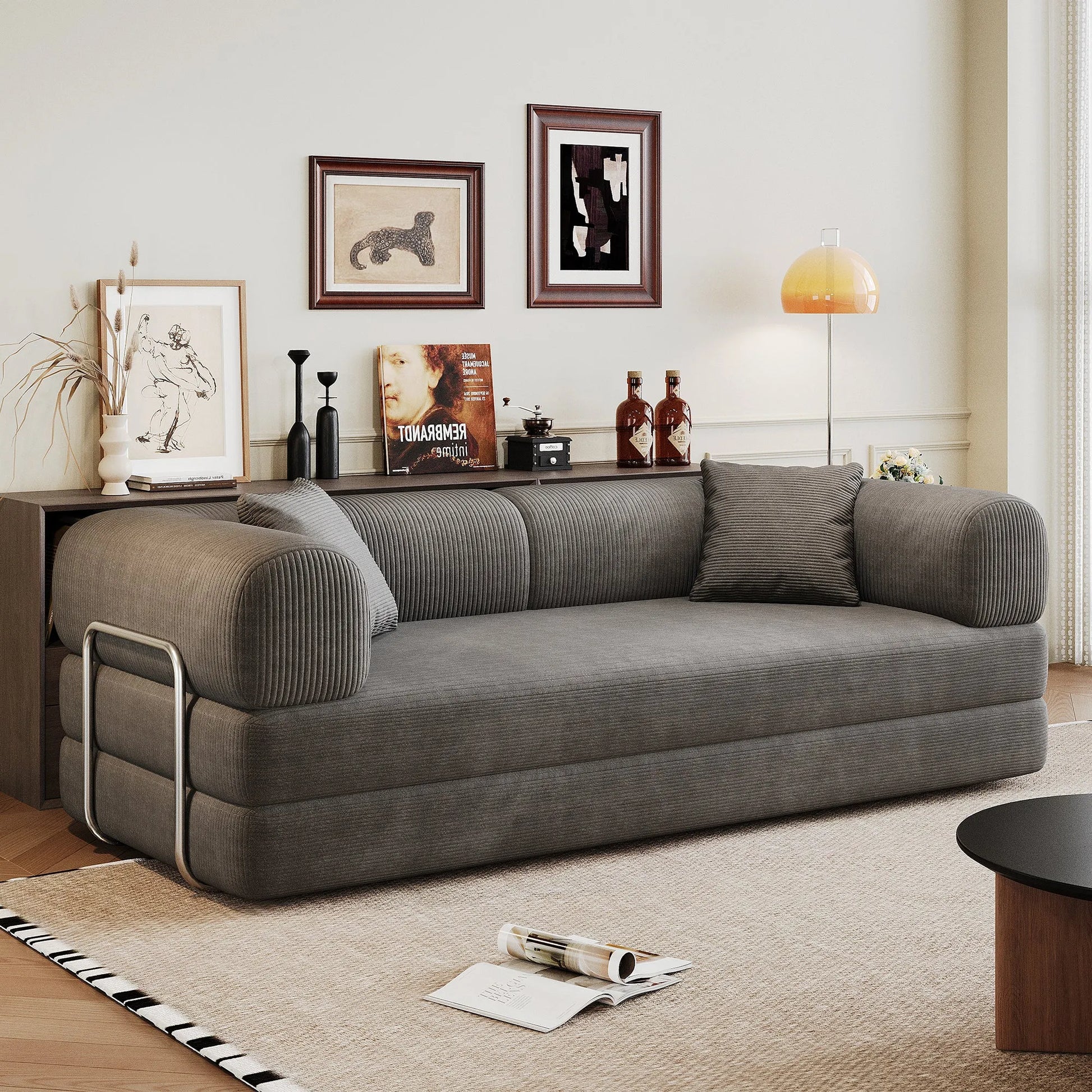 78.8' Compression Sofa,Convertible Floor Sofa Bed-with Pillow Back Support Armrest,Comfy Futon Couch Sleeper Bed,Loveseats Boneless Modular Sectional – view 17