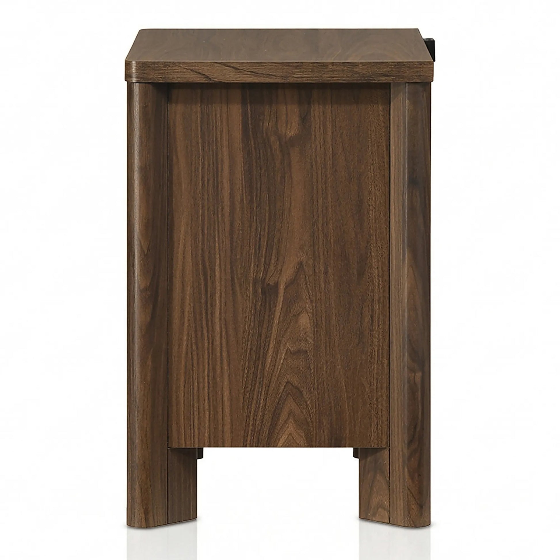 Walnut Gorgeous Queen Size Bed Nightstands Set Panel Bed HB w LED Warm Light Bedroom Set 3pc – view 18