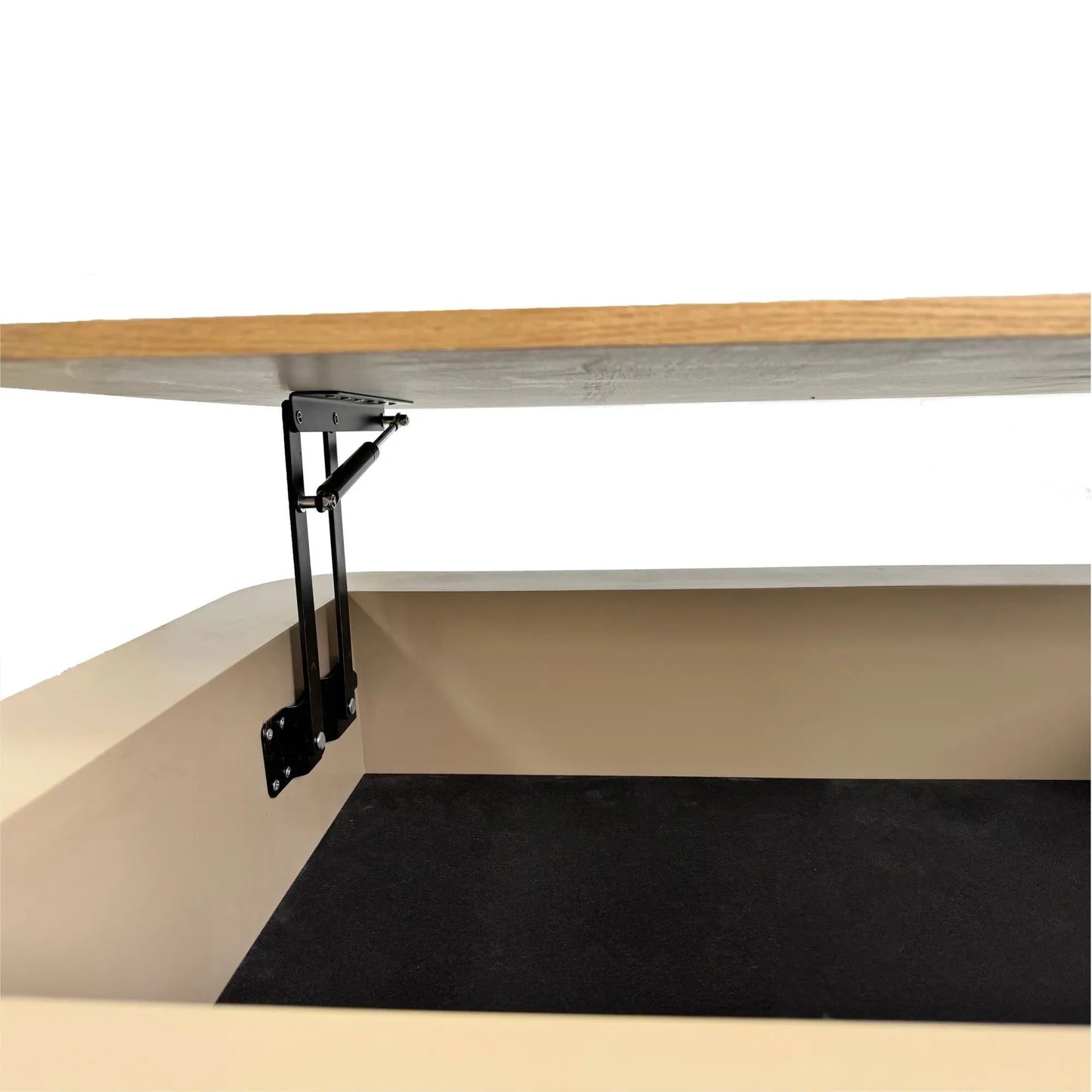 38.6'' Fluted Lift-top Coffee Table Solid Wood Veneered Modern Coffee Table Accent Tea Table with Storage and Adjustable Height for Living Room – view 18