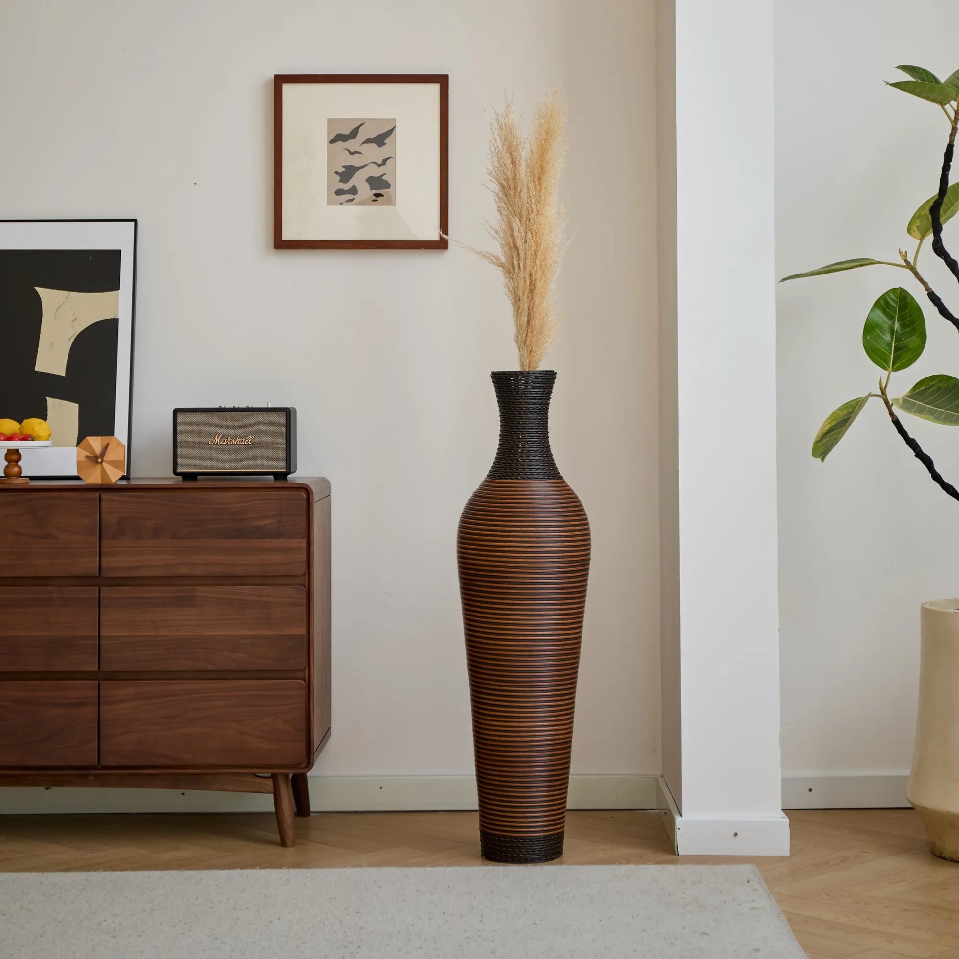 39' Tall Standing Designer Floor Vases with Elegant Two-Tone Dark Brown Finishes - Ideal for Decorating Living Rooms, Bedrooms, Entryways Perfect for – view 18