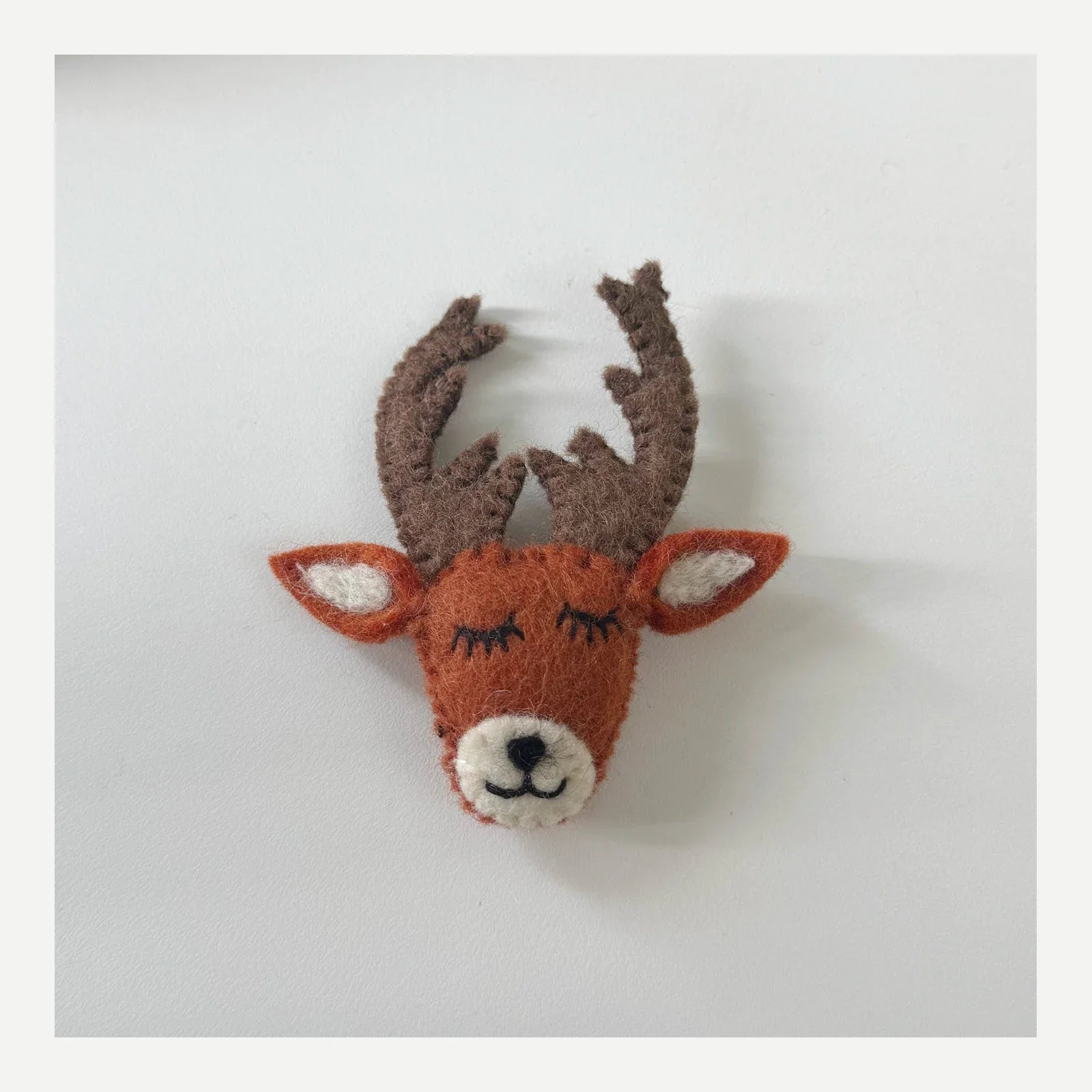 Reindeer handmade wool felt brooch