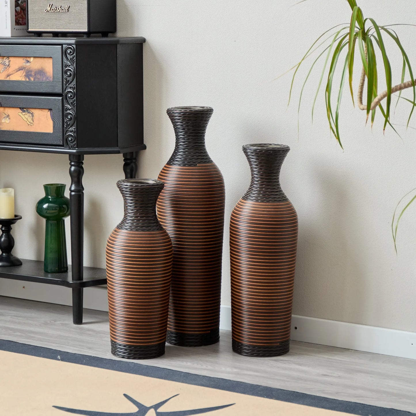 Desktop Vase, Brown Decorative Floor Vase, Classic and Neat Floor Vase, High Independent Flower Stand, Artificial Vine Vase, PVC Floor Vase, Home – view 19