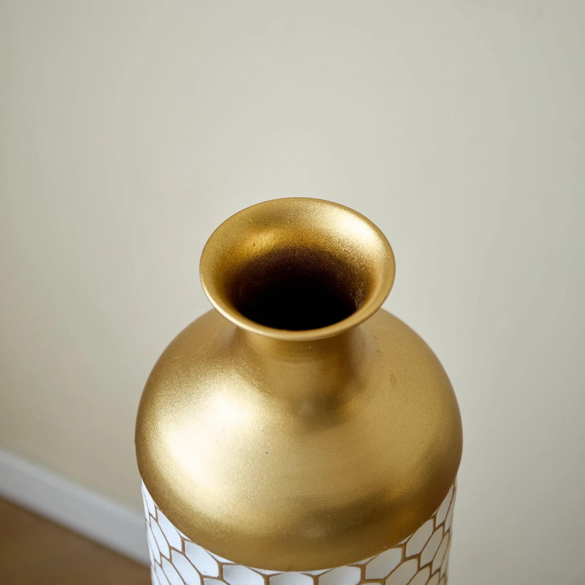 3-piece set gorgeous home decoration large glazed metal vase --Floor metal vase modern style decoration home droplet shaped white metal – view 19