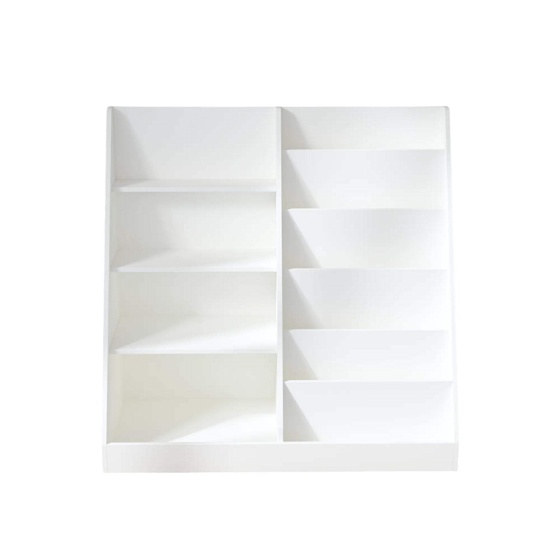 Kids Bookshelf and Toy Storage Organizer, Multifunctional 4-Tier White Wooden Bookcase with Toy Bin for Nursery, Playroom, or Kids Room – view 19
