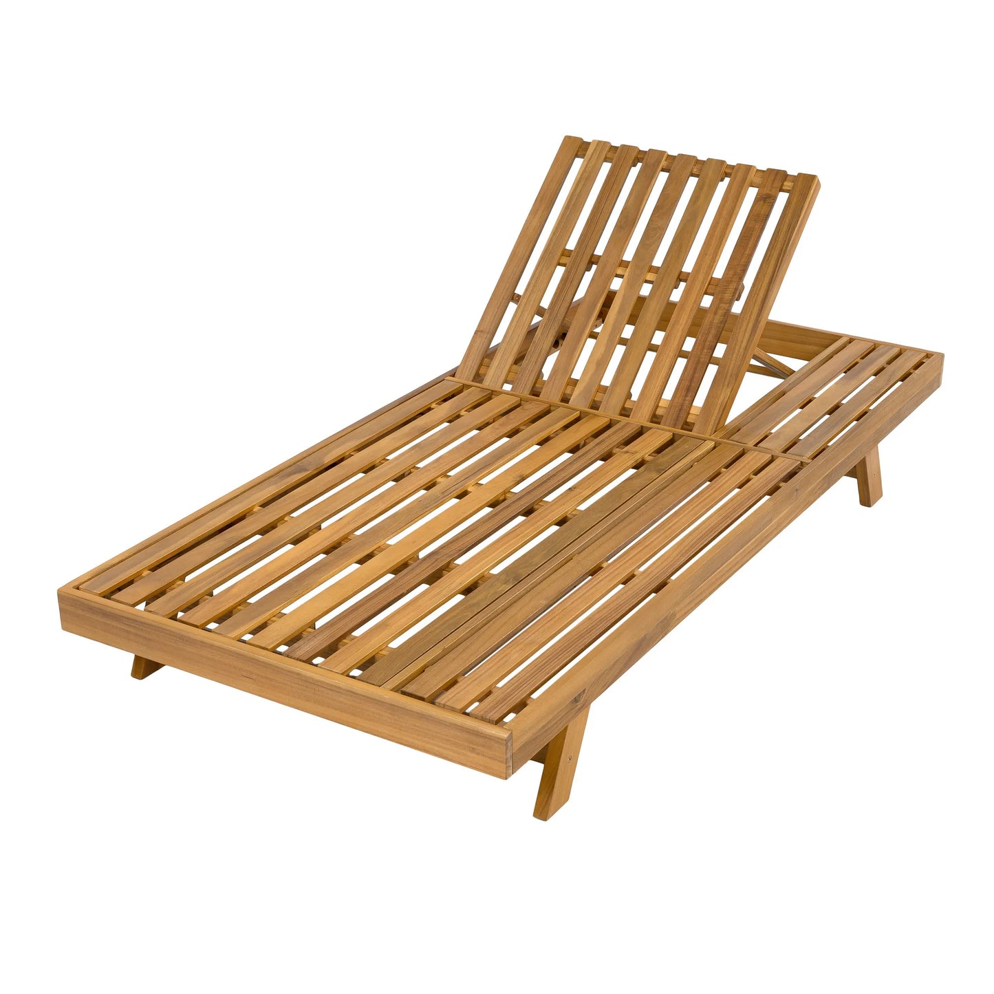 LOUNGE CHAISE SET, SPACE AVAILABLE ON ONE SIDE,ACACIA WOOD WITH WATER-RESISTANT LOUNGE CUSHIONS (CREAM & 4 INCH THICK) - MATCHING DARK GREY VERSION – view 20