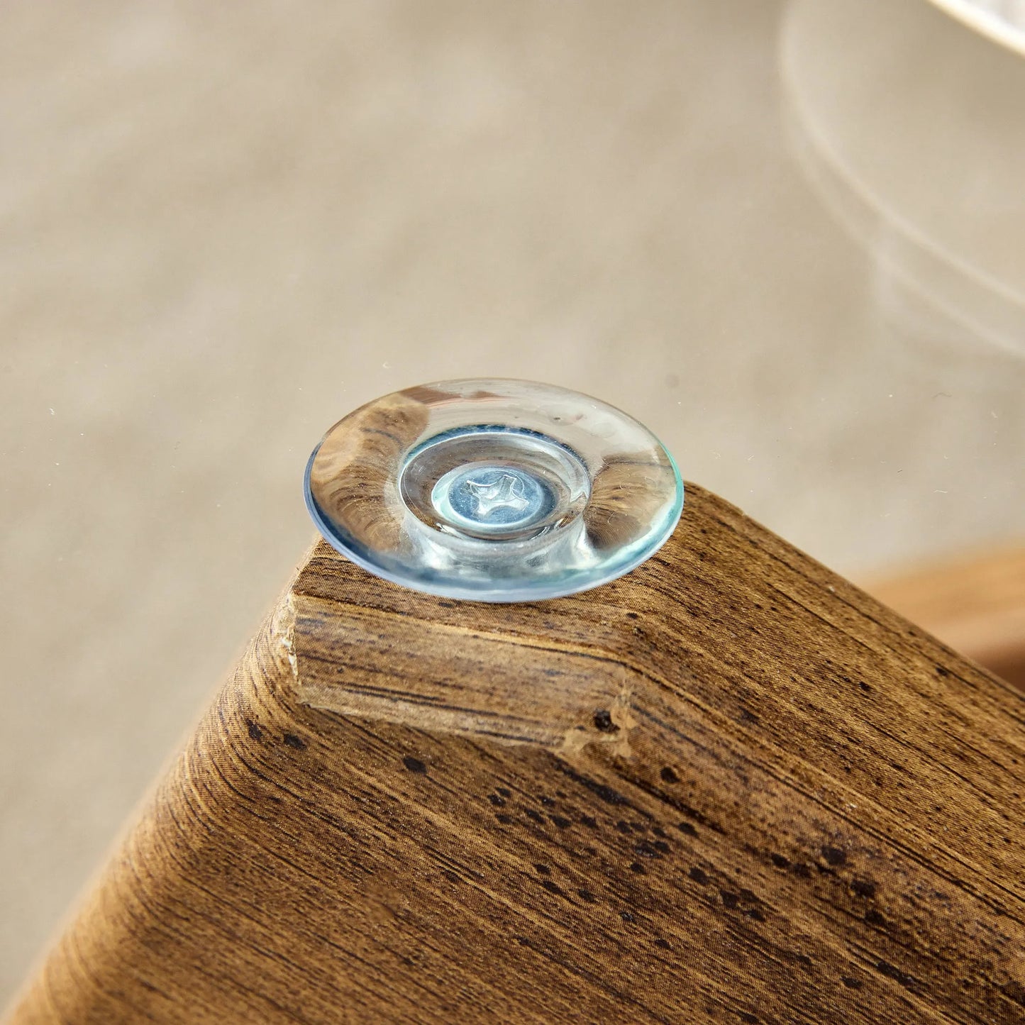 Circular glass coffee table, 33.4-inch modern and distinctive design tea table. Tempered glass countertop, wood colored MDF table legs. Suitable for – view 20