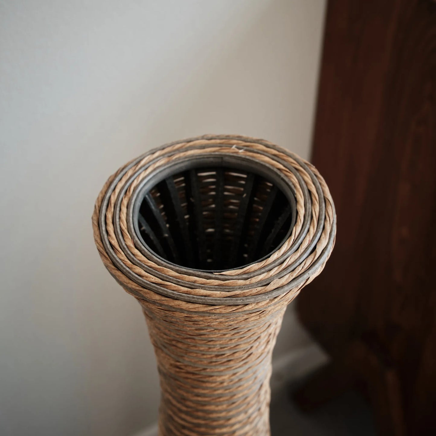 39-inch Tall Artificial Rattan Floor Vase in Elegant Beige - Statement Piece for Living Room Décor, Entryway, or Hallway - Versatile Home Accent for – view 20