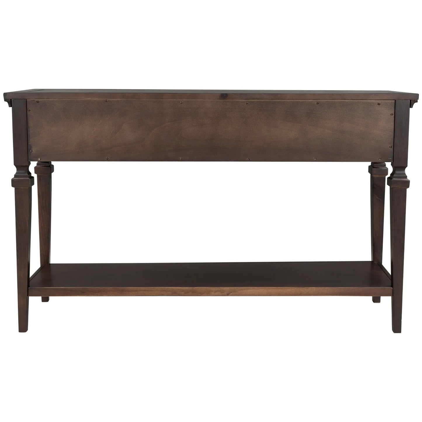 Classic Retro Style Console Table with Three Top Drawers and Open Style Bottom Shelf, Easy Assembly (Espresso) – view 20