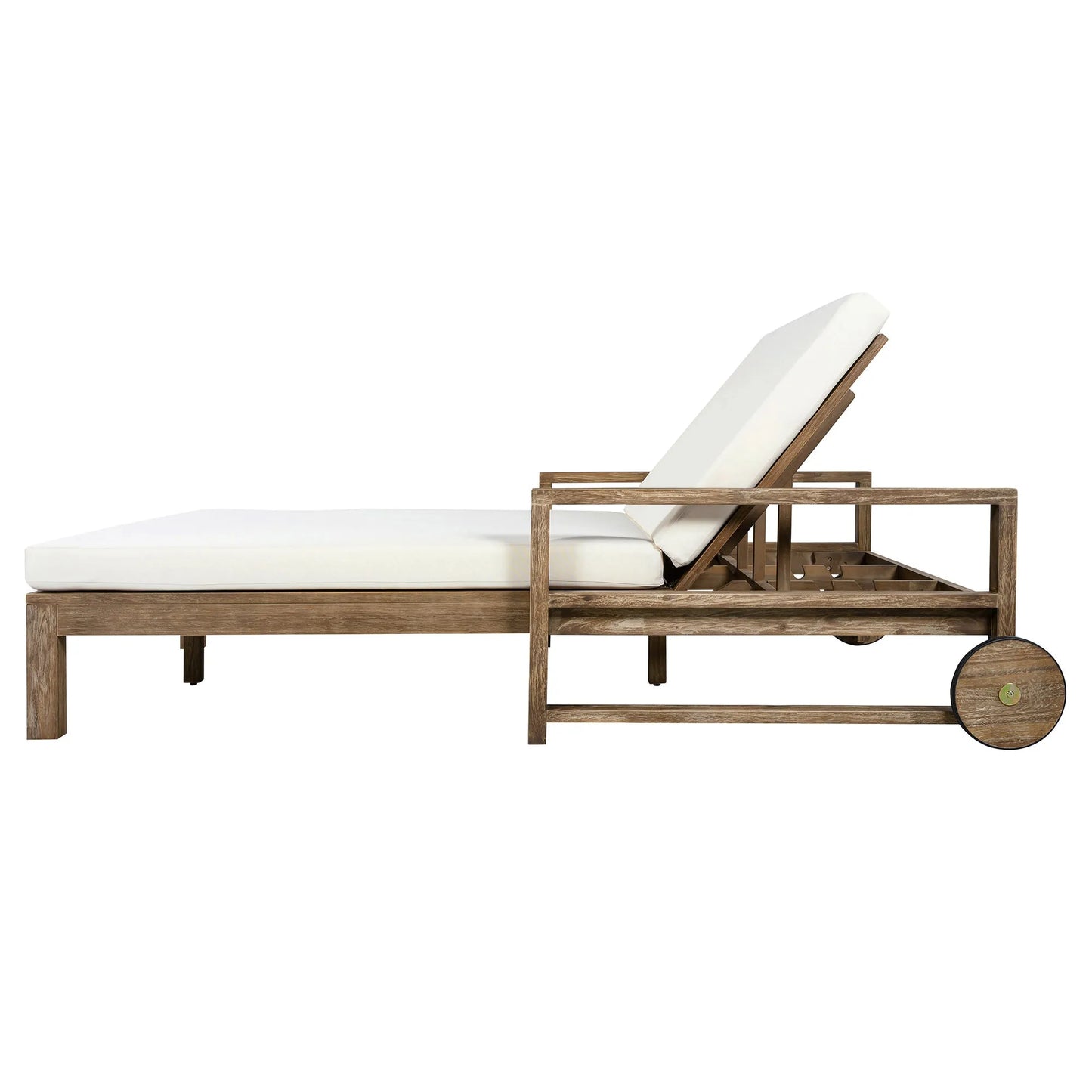 1-Piece Farmhouse-styled Wooden Outdoor Sunbed for Ultimate Relaxation Outdoor Daybed Seating 2 People for Poolside, Garden and Backyard (Beige) – view 21