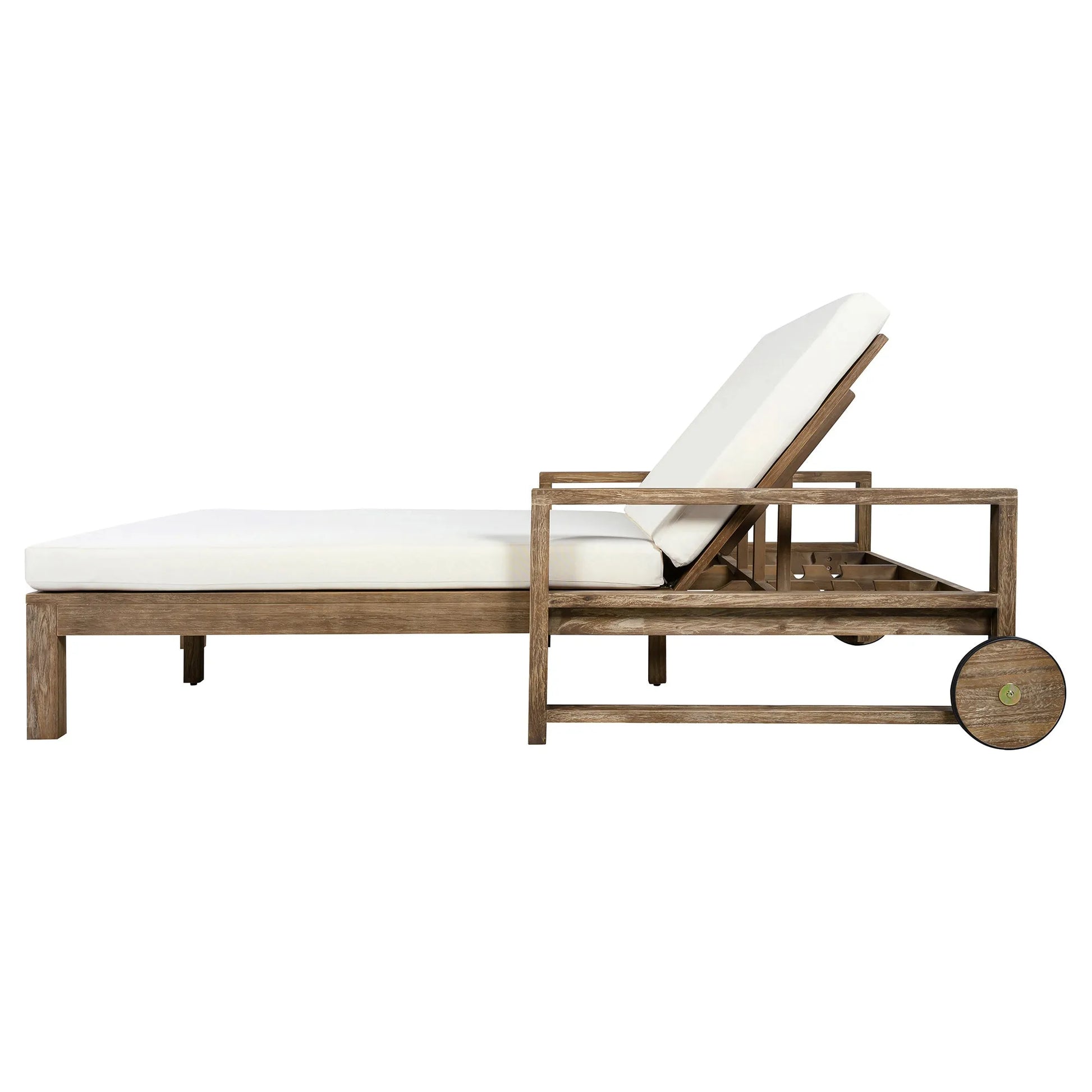 1-Piece Farmhouse-styled Wooden Outdoor Sunbed for Ultimate Relaxation Outdoor Daybed Seating 2 People for Poolside, Garden and Backyard (Beige) – view 21
