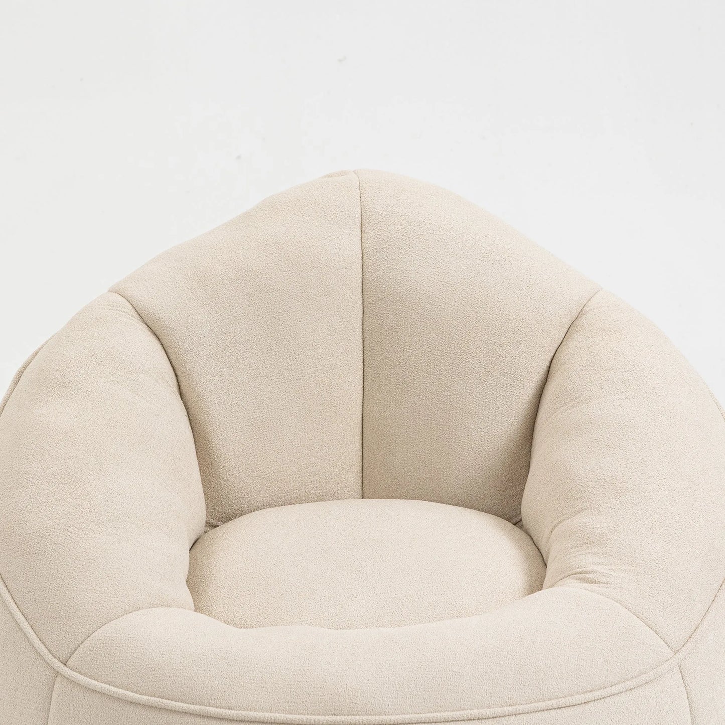 Bedding Bean Bag Sofa Chair with High-Pressure Foam and Footrest, Beige Microfiber – view 21