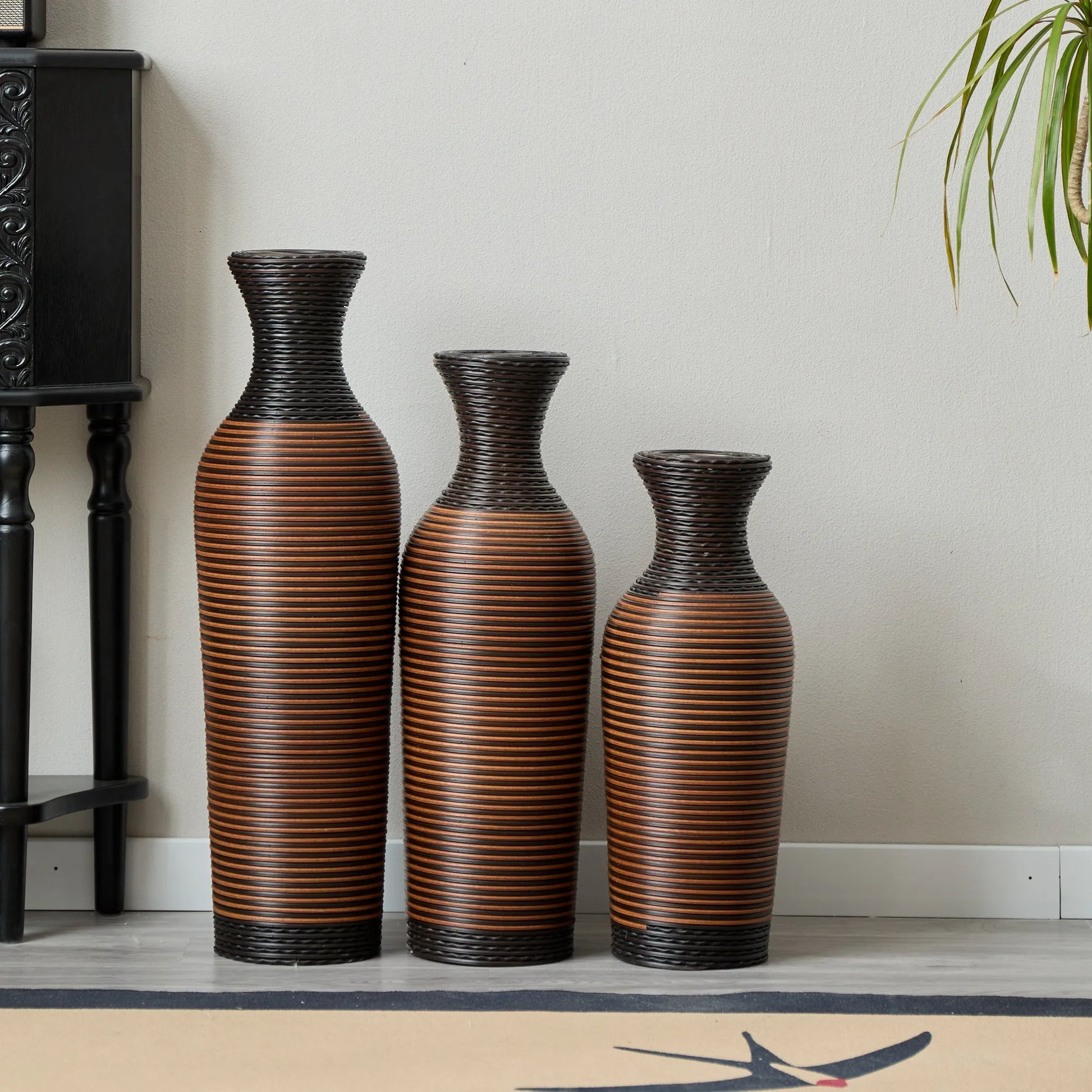 Desktop Vase, Brown Decorative Floor Vase, Classic and Neat Floor Vase, High Independent Flower Stand, Artificial Vine Vase, PVC Floor Vase, Home – view 21