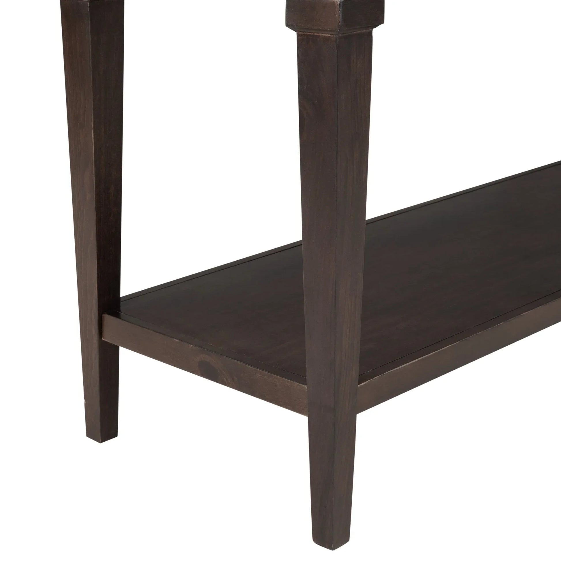 Classic Retro Style Console Table with Three Top Drawers and Open Style Bottom Shelf, Easy Assembly (Espresso) – view 21