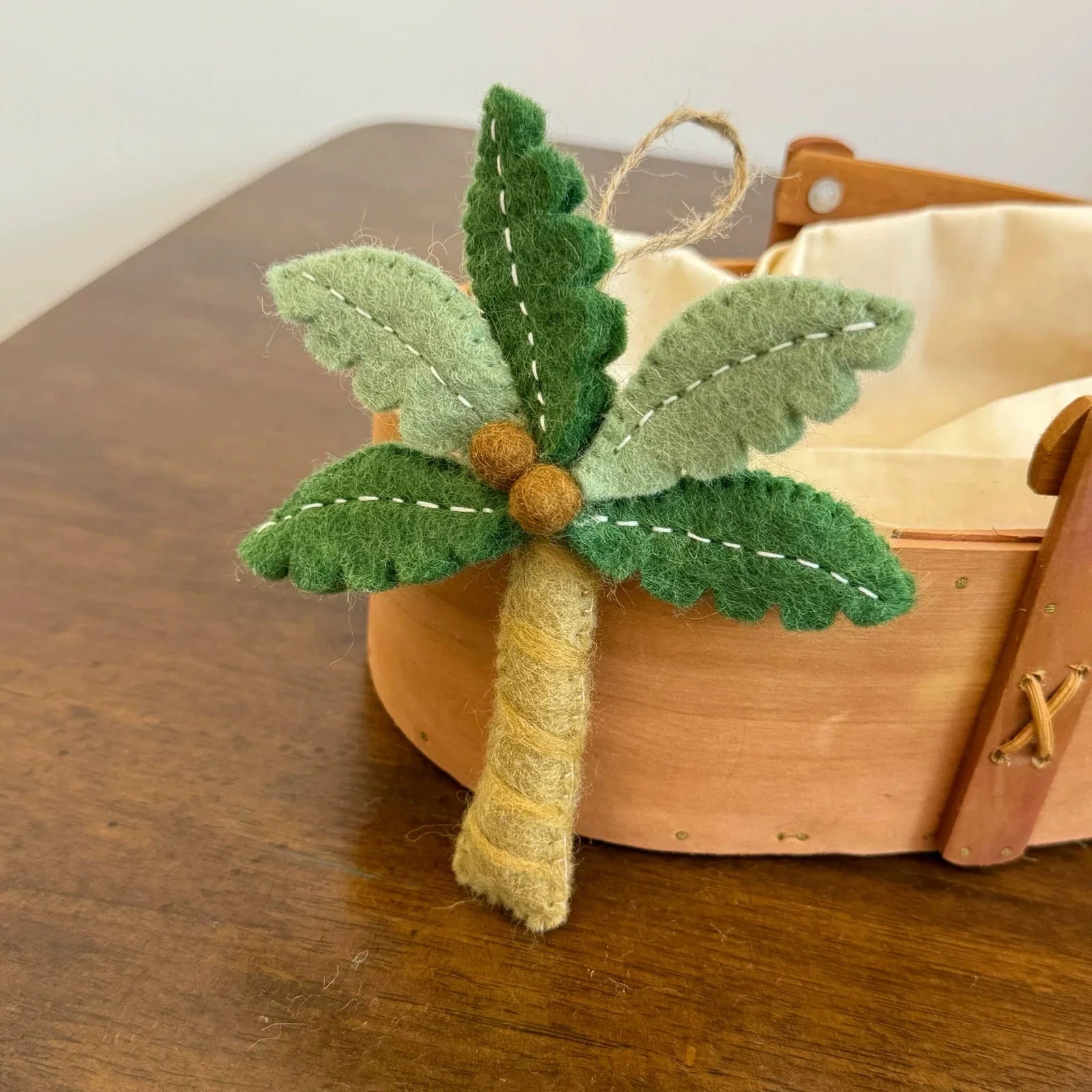Palm Tree handmade wool felt bag charm and keychain