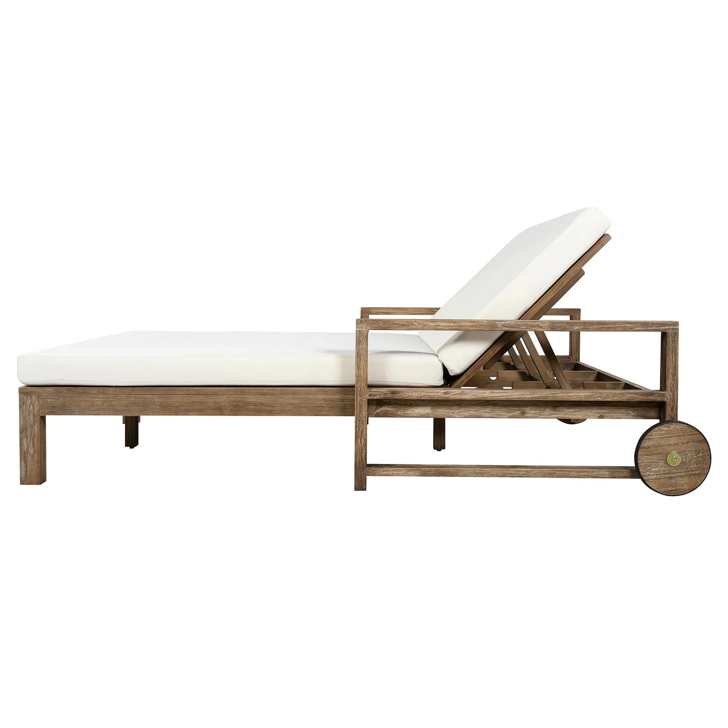 1-Piece Farmhouse-styled Wooden Outdoor Sunbed for Ultimate Relaxation Outdoor Daybed Seating 2 People for Poolside, Garden and Backyard (Beige) – view 22
