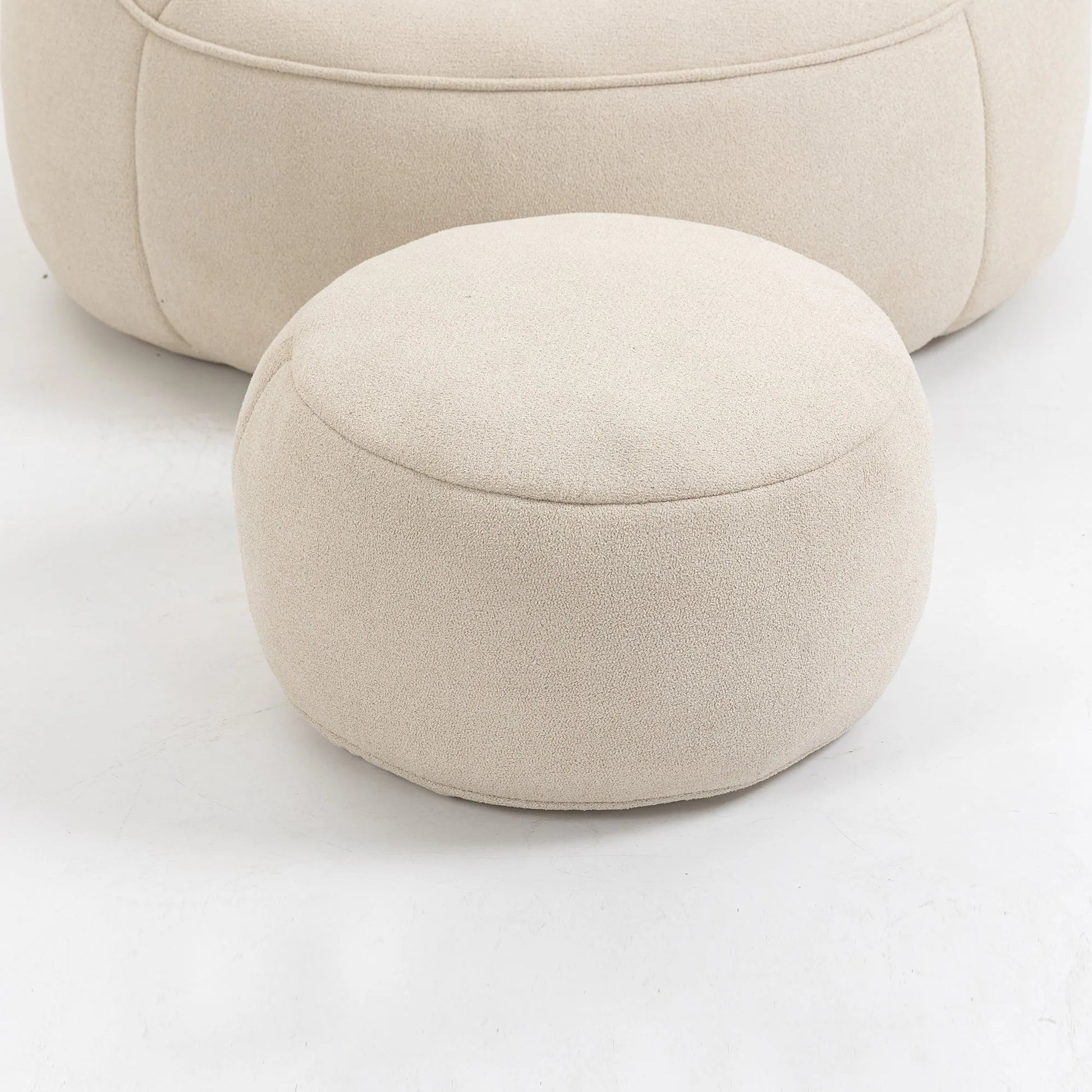 Bedding Bean Bag Sofa Chair with High-Pressure Foam and Footrest, Beige Microfiber – view 22