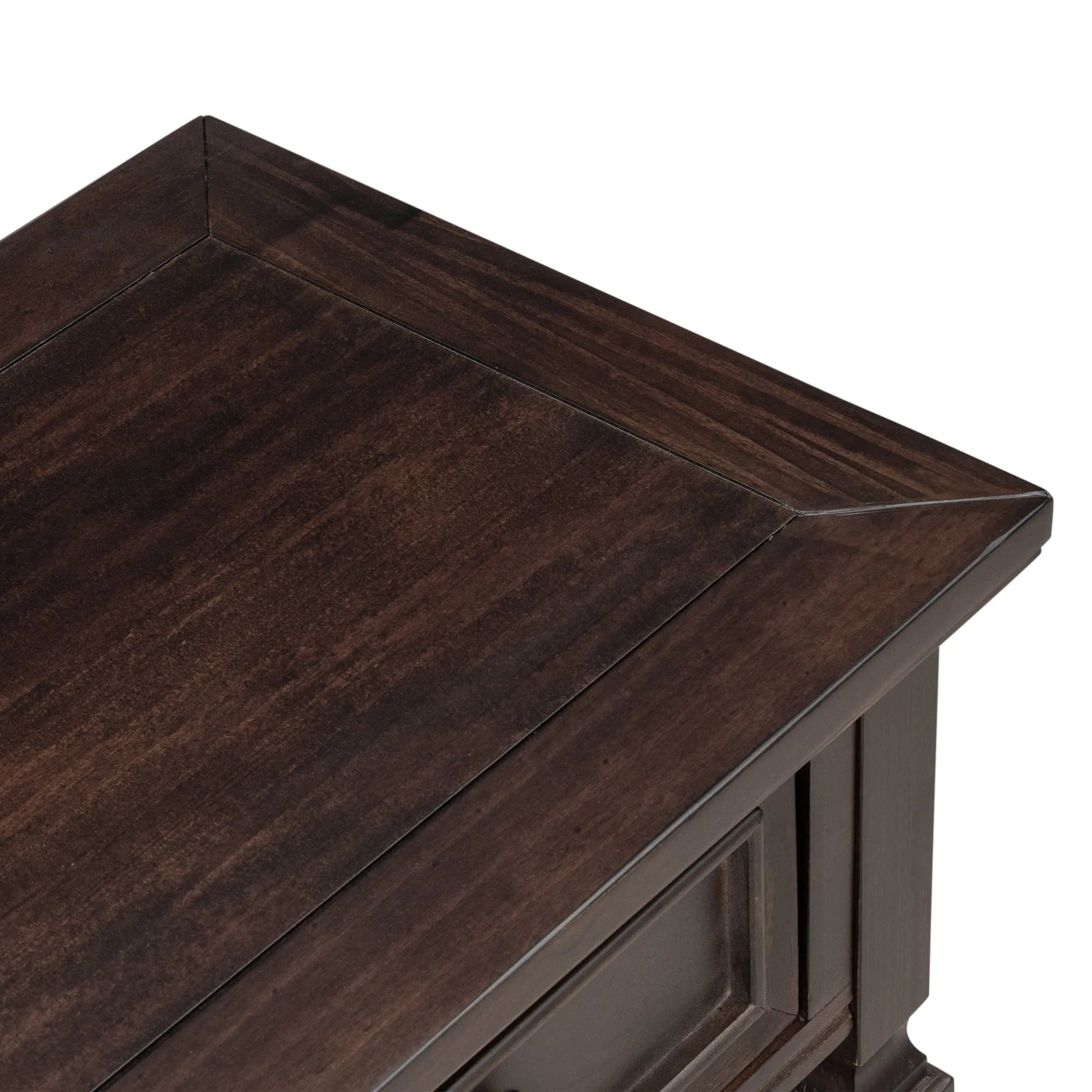 Classic Retro Style Console Table with Three Top Drawers and Open Style Bottom Shelf, Easy Assembly (Espresso) – view 22