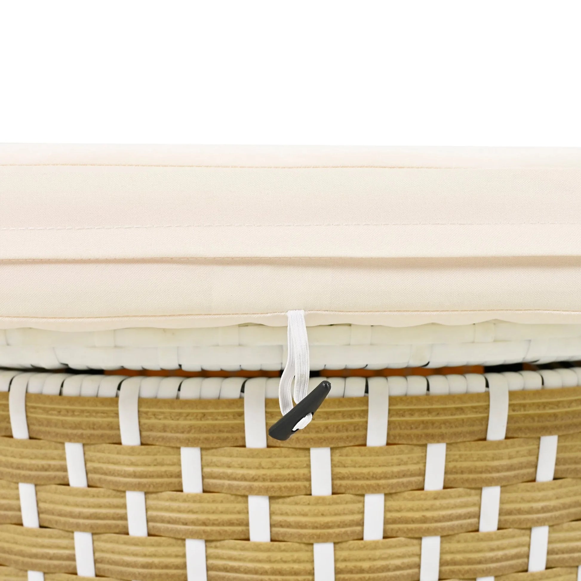 Patio Furniture Round Outdoor Sectional Sofa Set Rattan Daybed Two-Tone Weave Sunbed with Retractable Canopy, Separate Seating and Removable Cushion – view 23