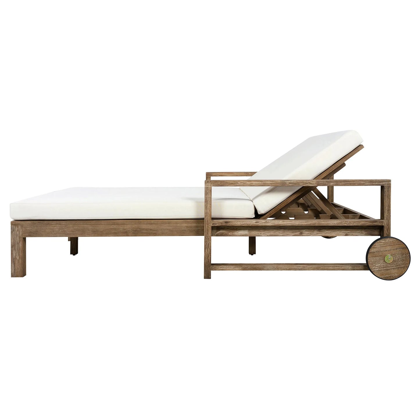 1-Piece Farmhouse-styled Wooden Outdoor Sunbed for Ultimate Relaxation Outdoor Daybed Seating 2 People for Poolside, Garden and Backyard (Beige) – view 23