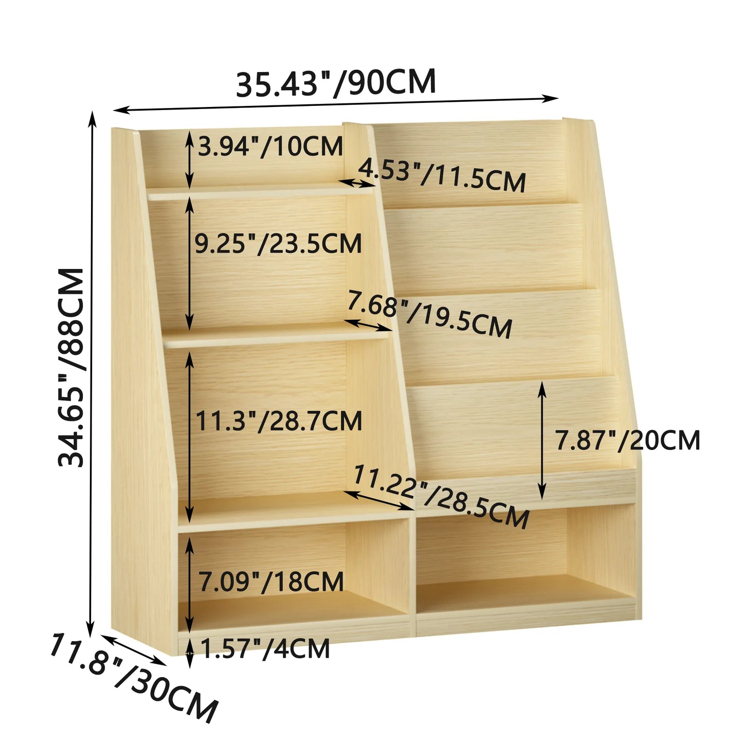 Kids Bookshelf and Toy Storage Organizer, Multifunctional 4 Tier Wooden Kids Book Shelf with Bookcase Display Stand in Kids Room Playroom Nursery for – view 23