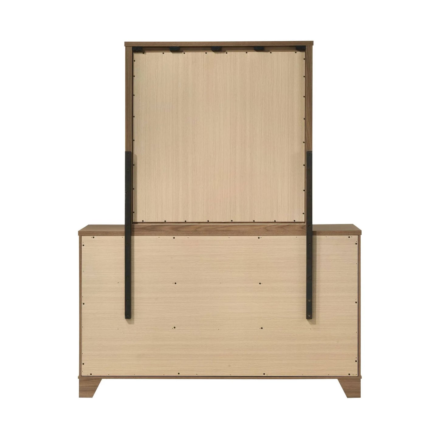 Walnut / Chestnut 3pc Set Queen Size Bed Dresser And Mirror Panel HB Bedroom Furniture Wooden Transitional – view 24