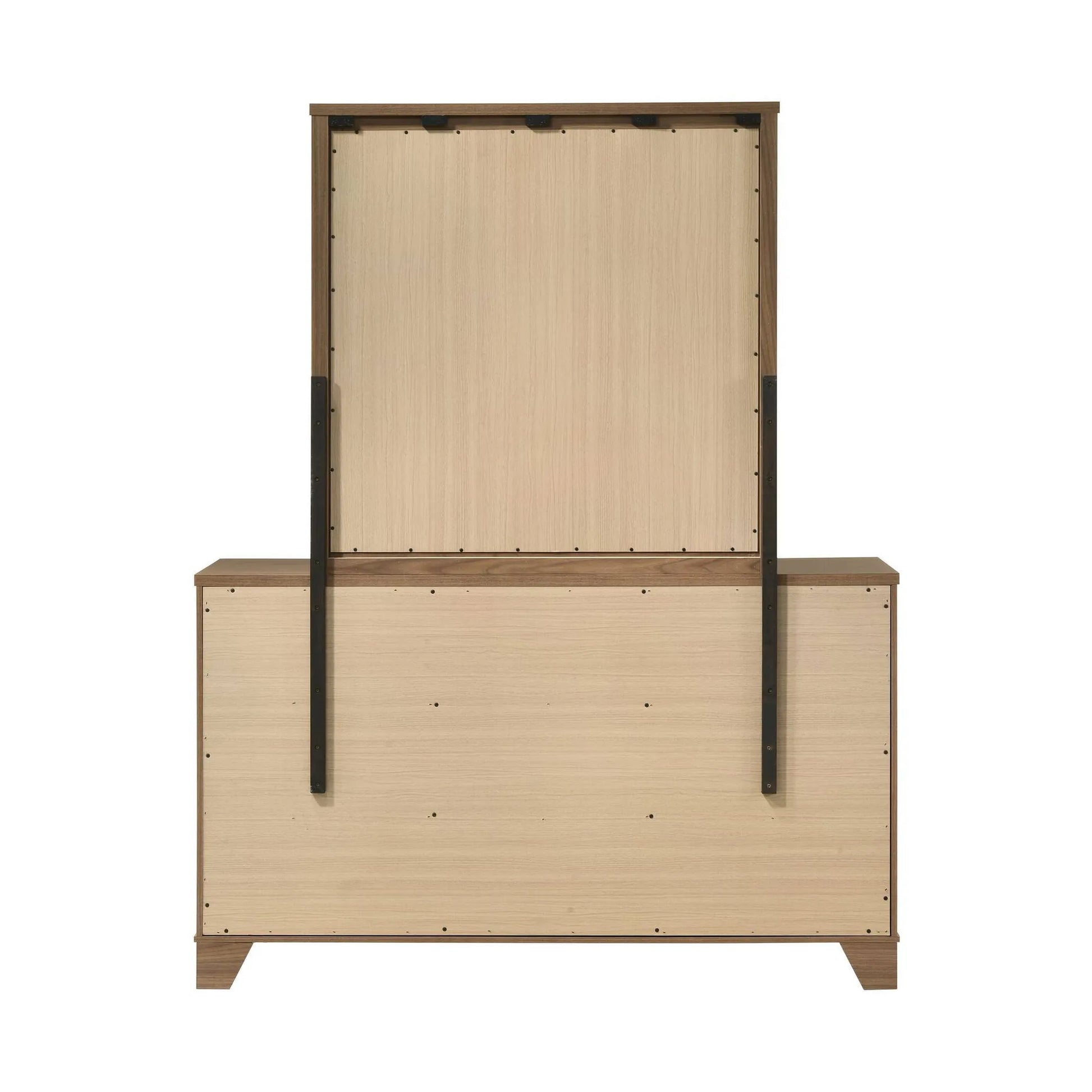 Walnut / Chestnut 3pc Set Queen Size Bed Dresser And Mirror Panel HB Bedroom Furniture Wooden Transitional – view 24