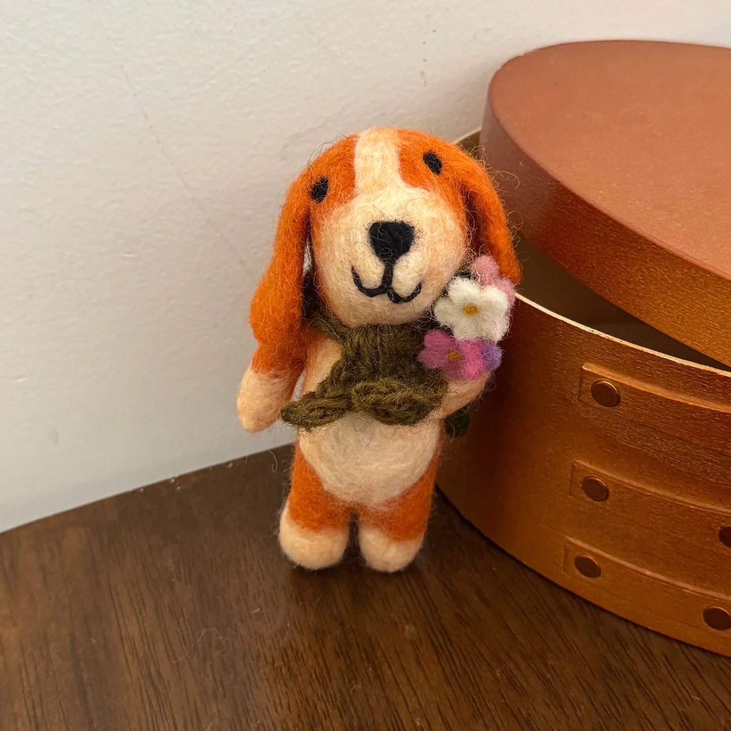 Artist Dog handmade wool felt bag charm and keychain
