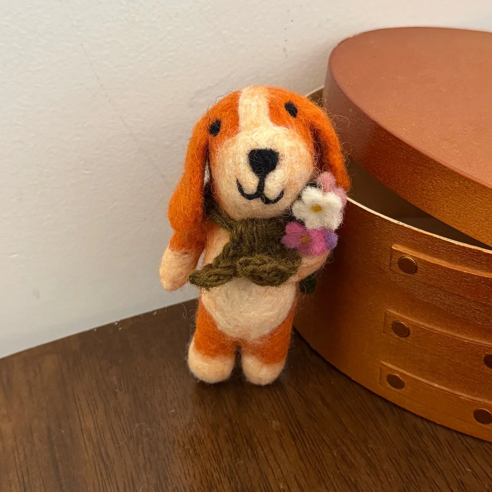 Artist Dog handmade wool felt bag charm and keychain
